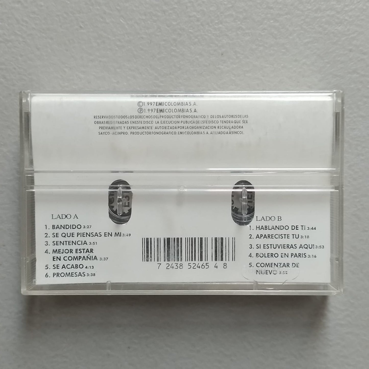 cassette Alberto Plaza Bandido made colombia 1997