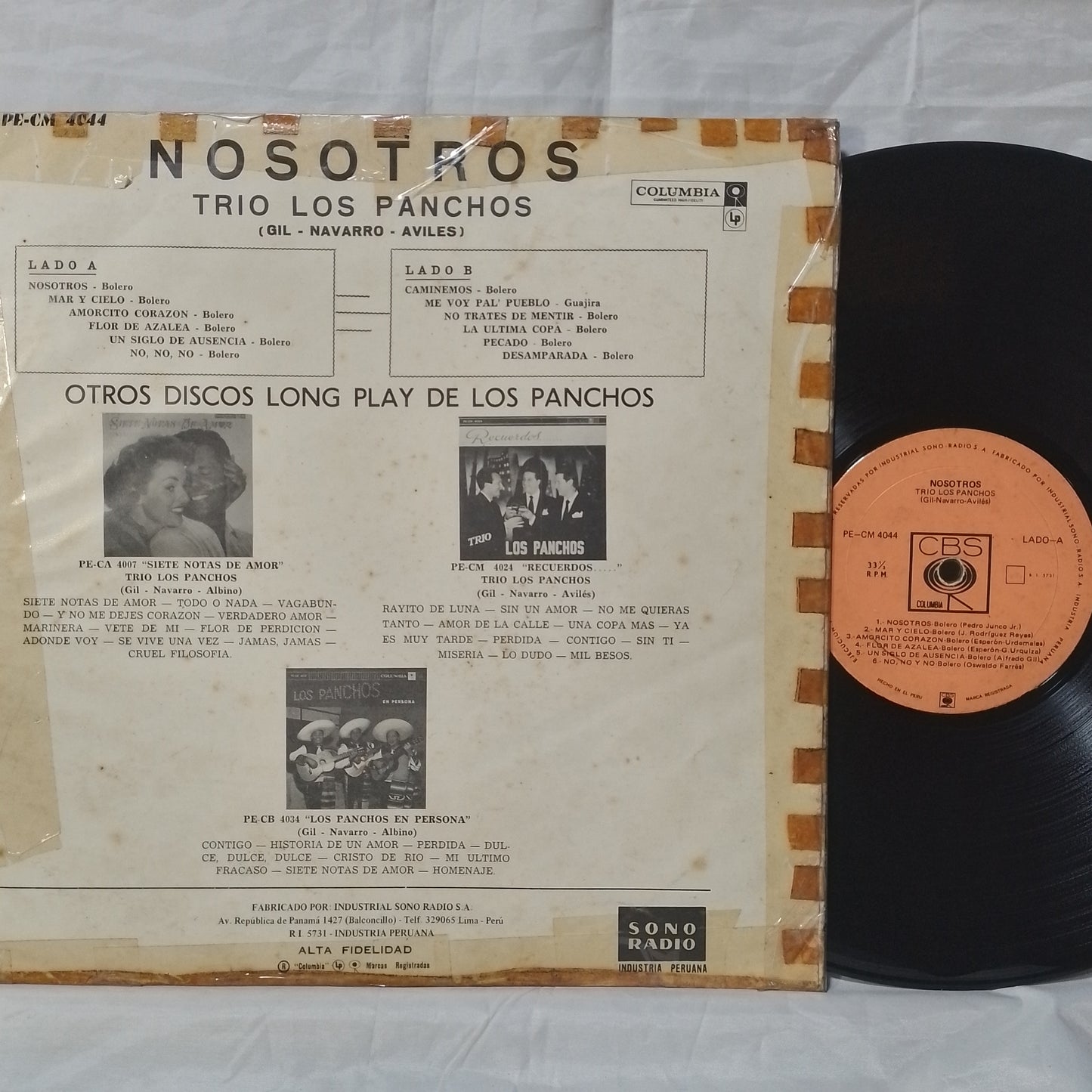 lp Los Panchos Nosotros made peru 1964 bolero latin