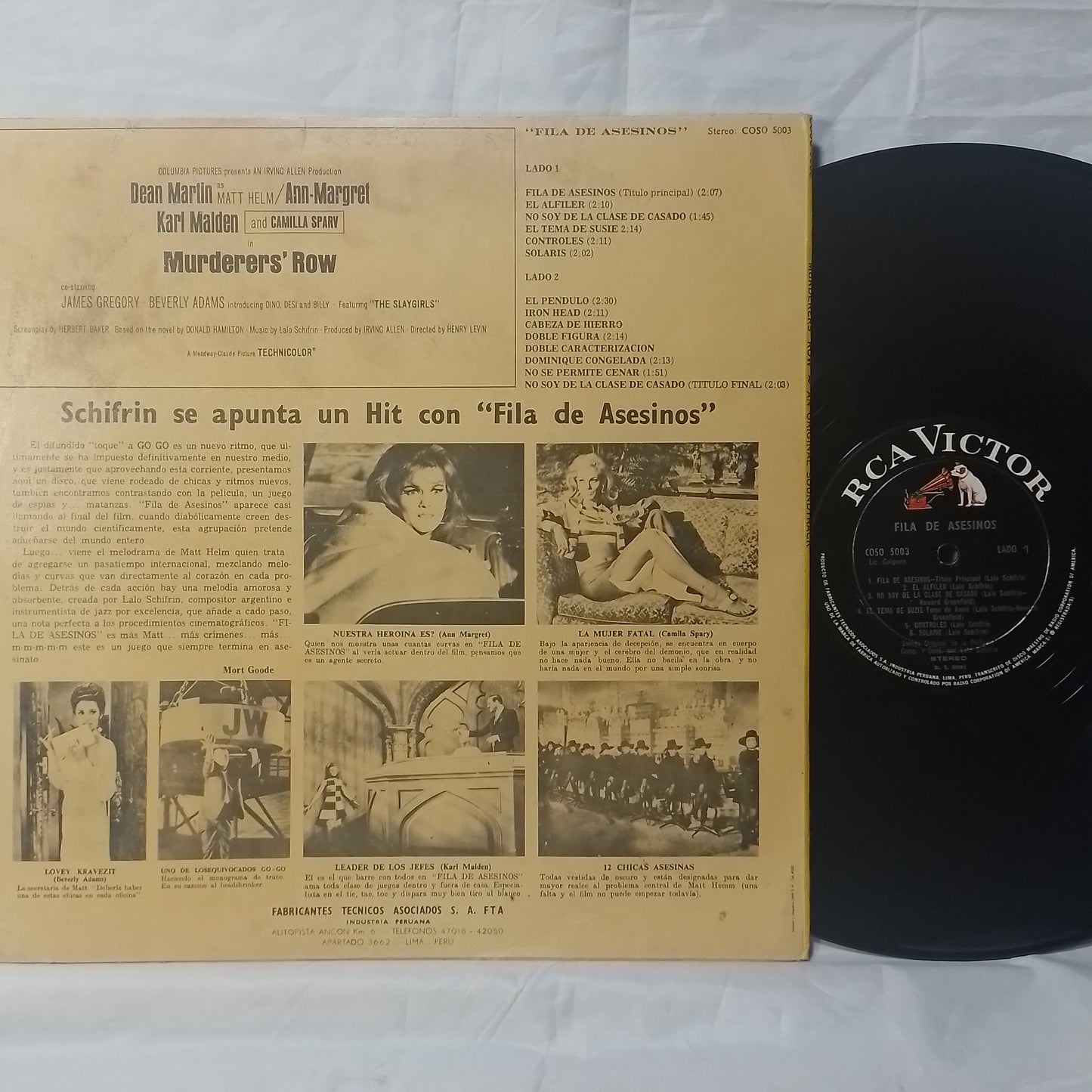 lp Lalo Schifrin Murderers Row made peru 1967 soundtrack