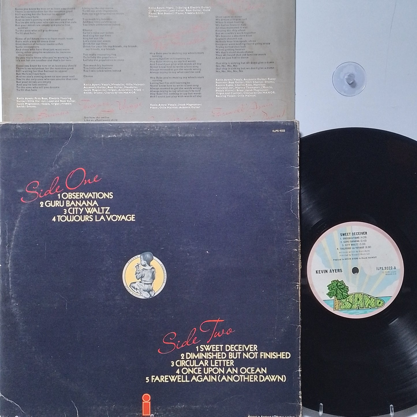 lp Kevin Ayers Sweet Deceiver made inglaterra 1975 con insert pop rock