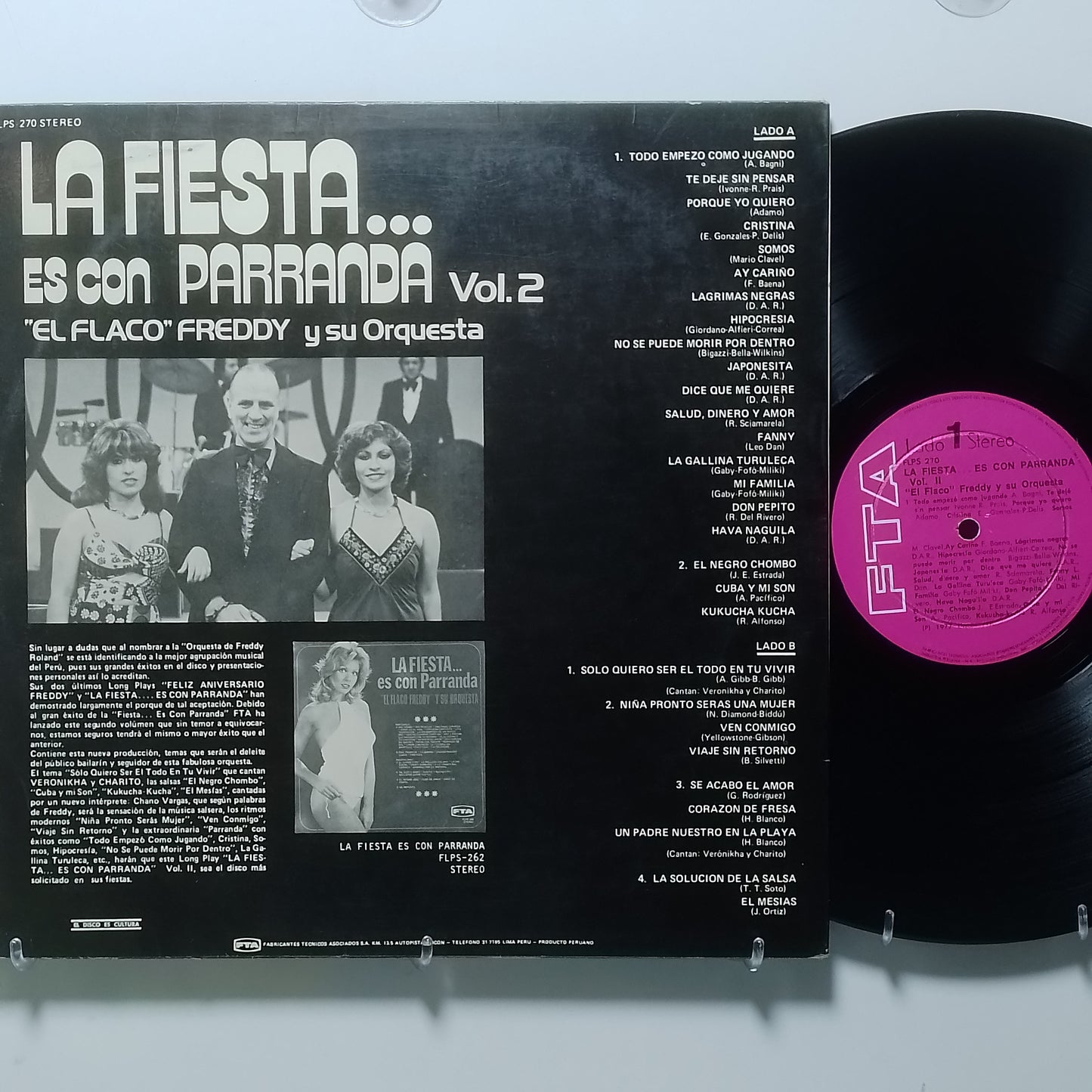 lp Freddy Roland Y Su Orquesta La Fiesta Es Con Parranda Vol 2 made peru 1977 salsa cumbia