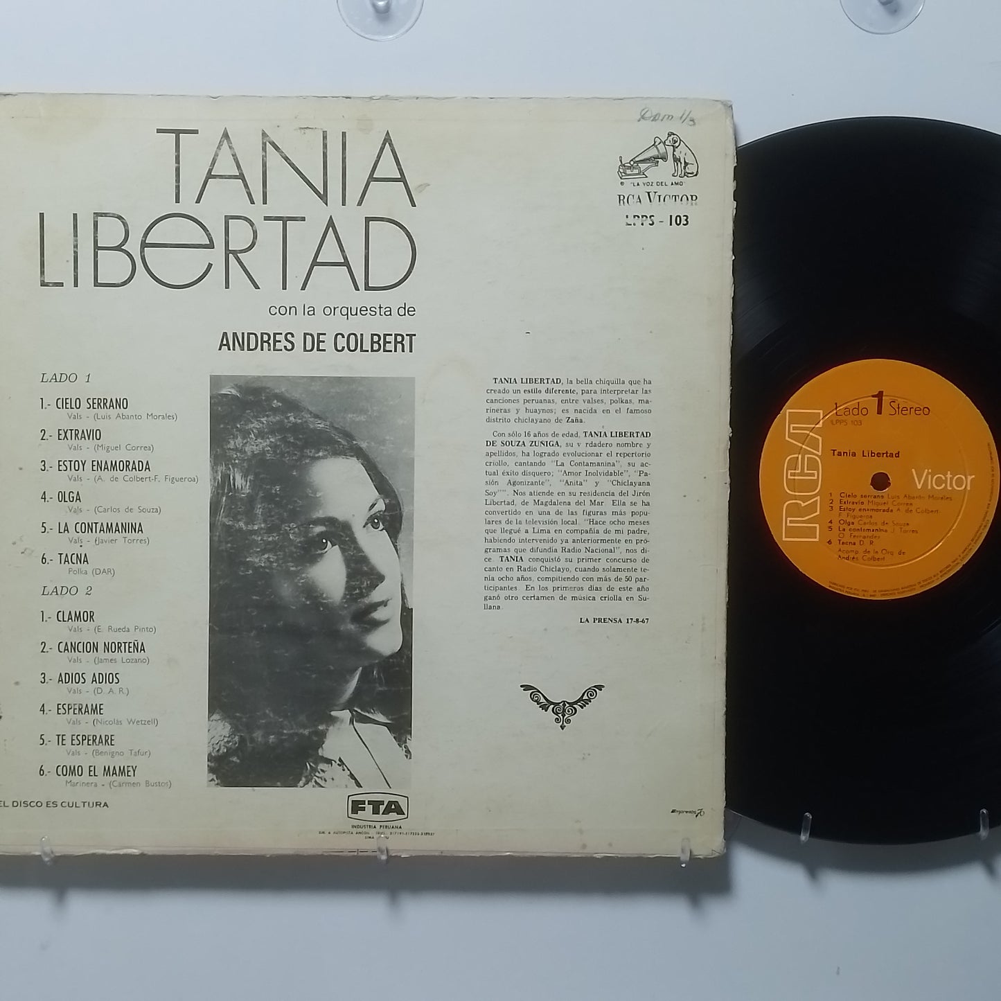 lp Tania Libertad Con La Orquesta De Andres De Colbert made peru 1968 polka criolla folk