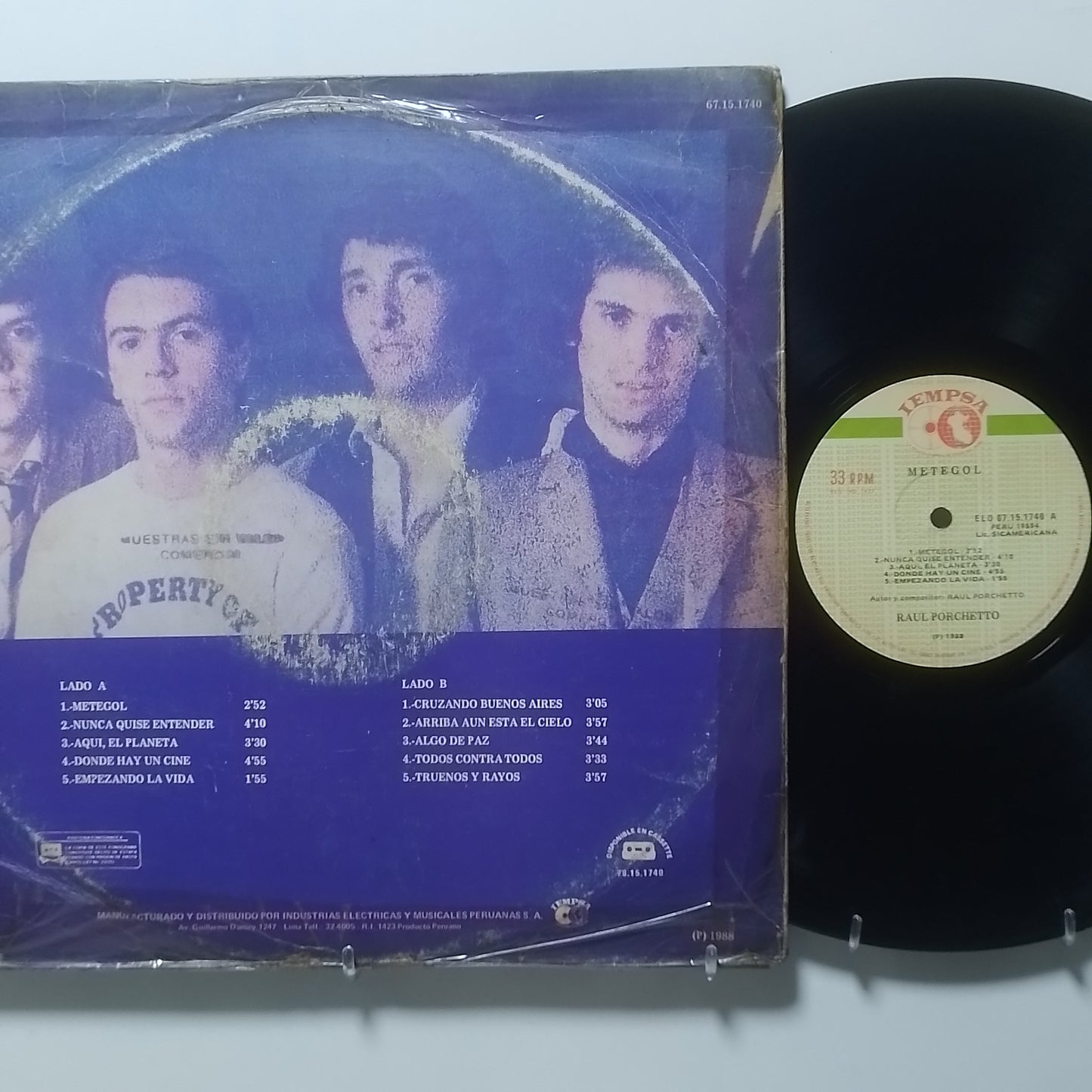 lp Raul Porchetto Metegol made peru 1980 latin rock