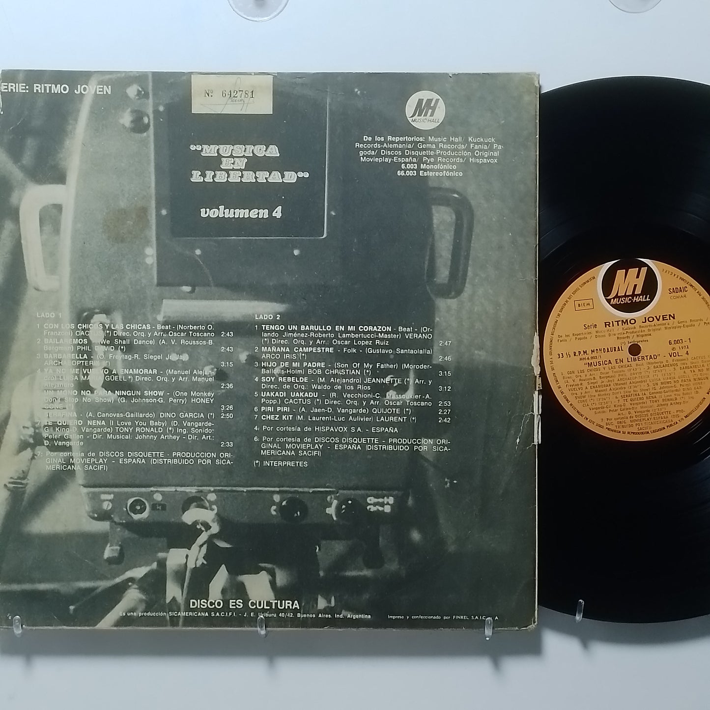 lp Musica en Libertad Volumen 4 Cactus Grupo Verano Jeanette varios made argentina 1972 latin pop rock