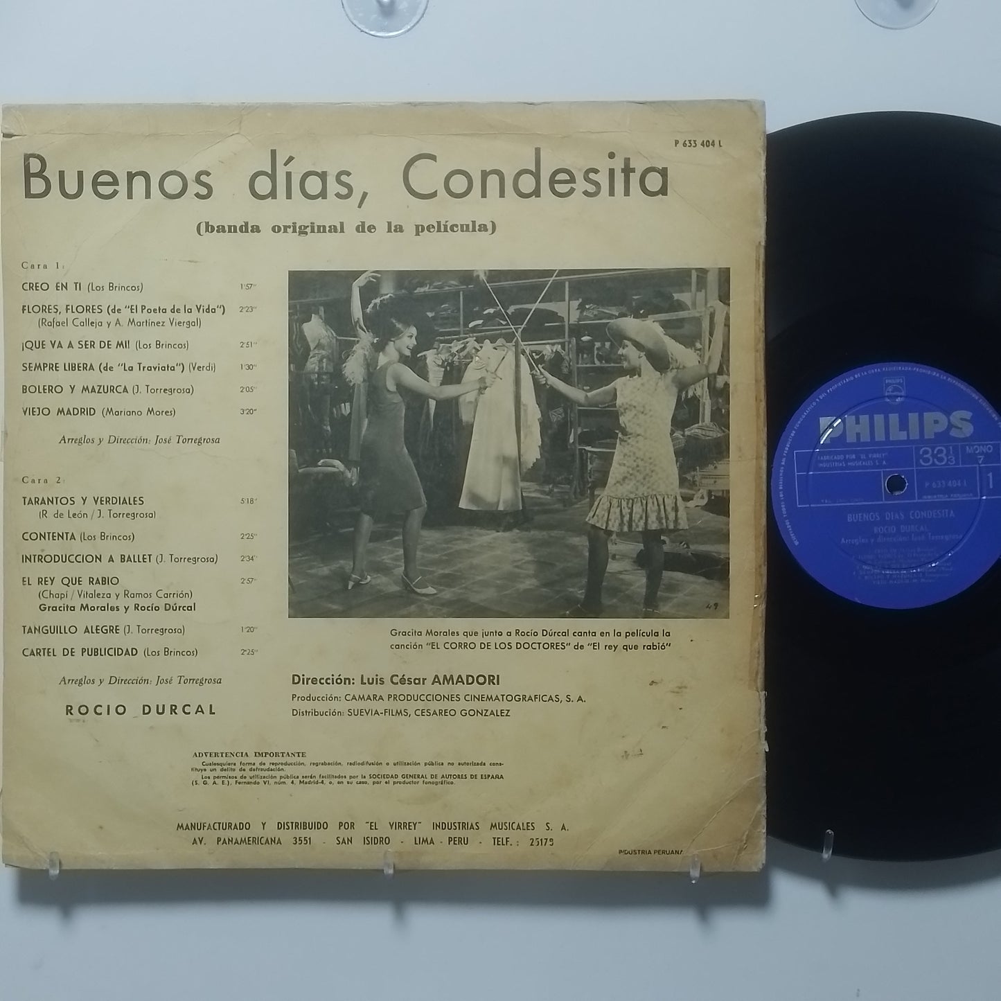 lp Rocio Durcal Buenos Dias Condesita made peru 1980 soundtrack