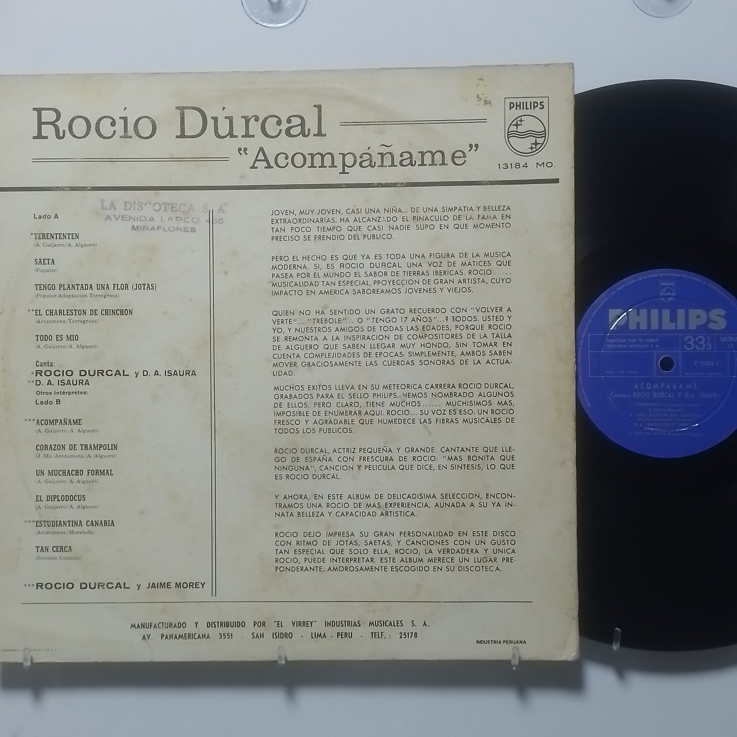 lp Rocio Durcal Acompañame made peru 1966 balada
