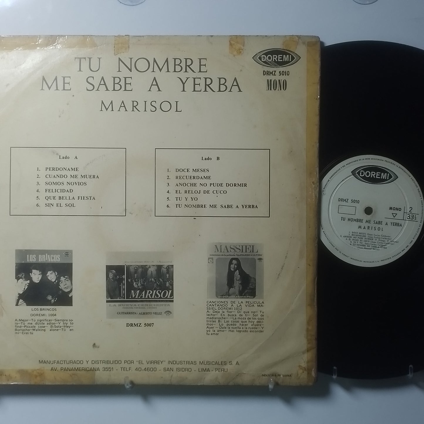 lp Marisol Tu Nombre Me Sabe A Yerba made peru 1969 latin pop