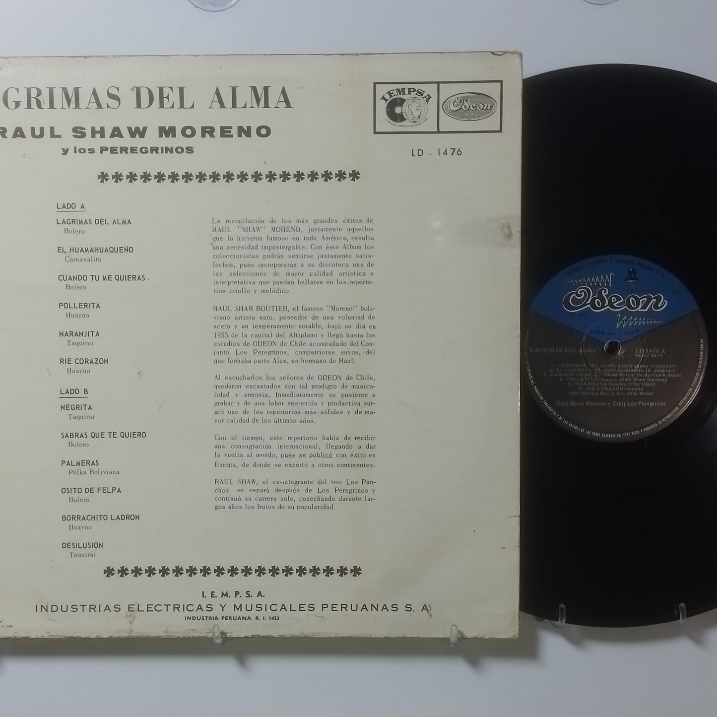 lp Raul Shaw Moreno Y Los Peregrinos Lagrimas del Alma made peru 1970 latin bolero