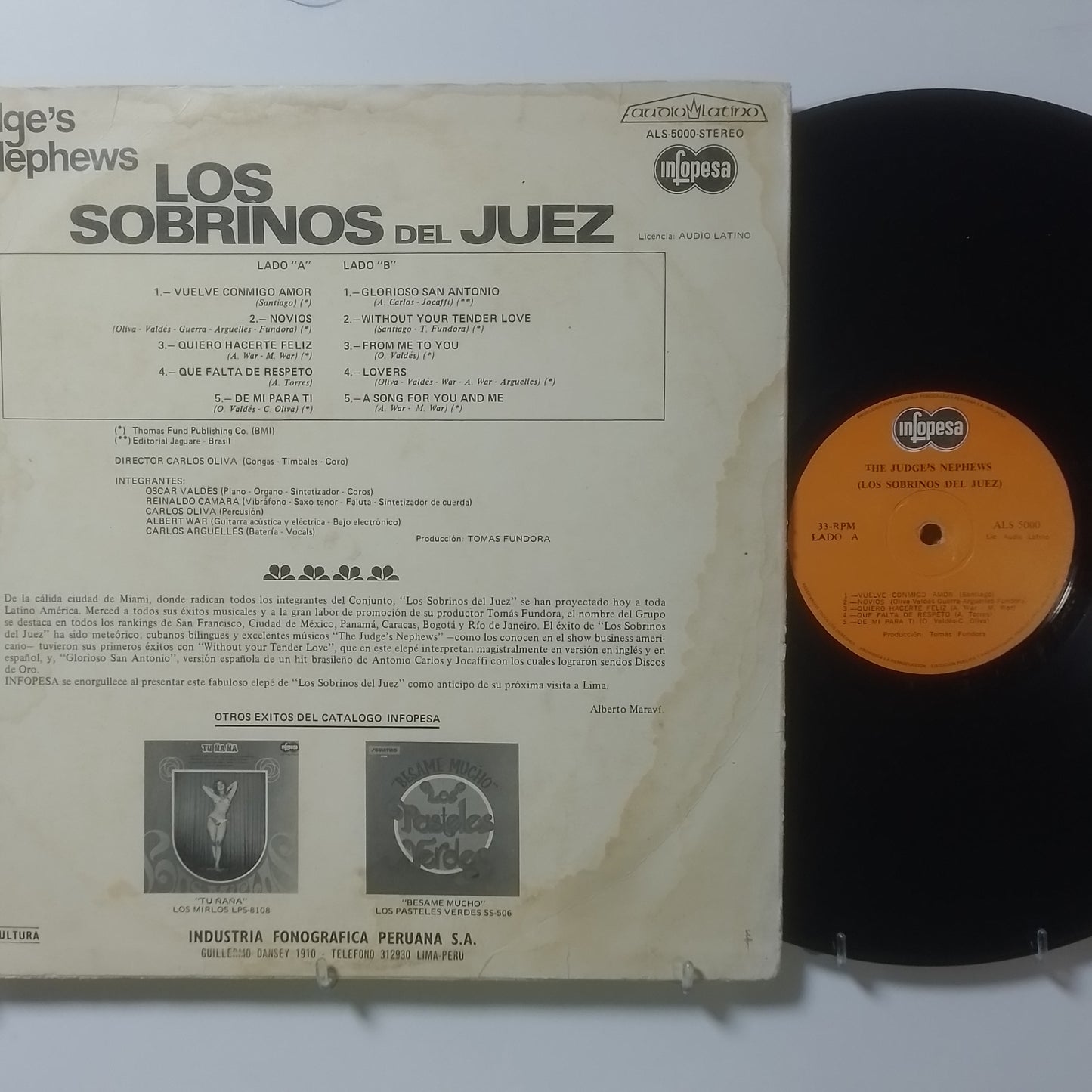 lp The Judge's Nephews Los Sobrinos Del Juez made peru 1976 latin soul funk