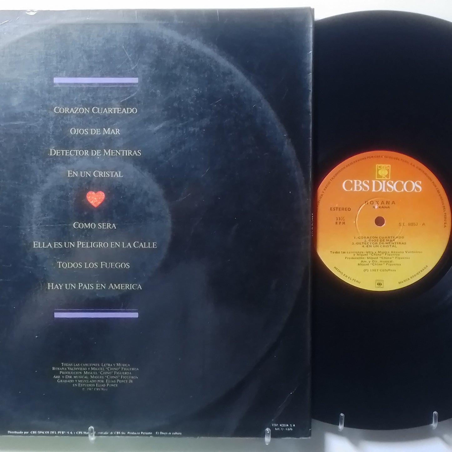 lp Roxana valdivieso Roxana made peru 1987 con insert latin pop