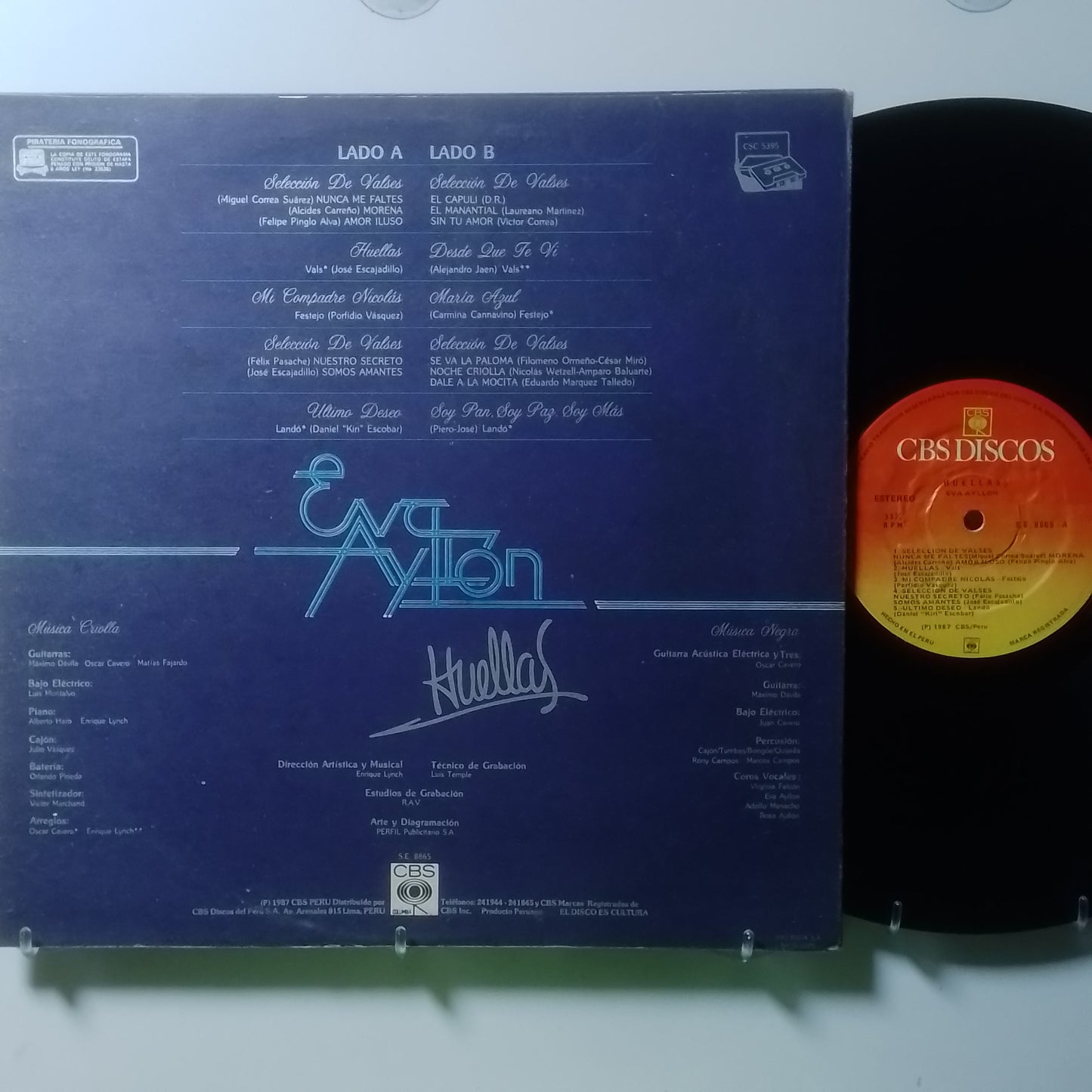 lp Eva Ayllon Huellas made peru 1987 criollo folk