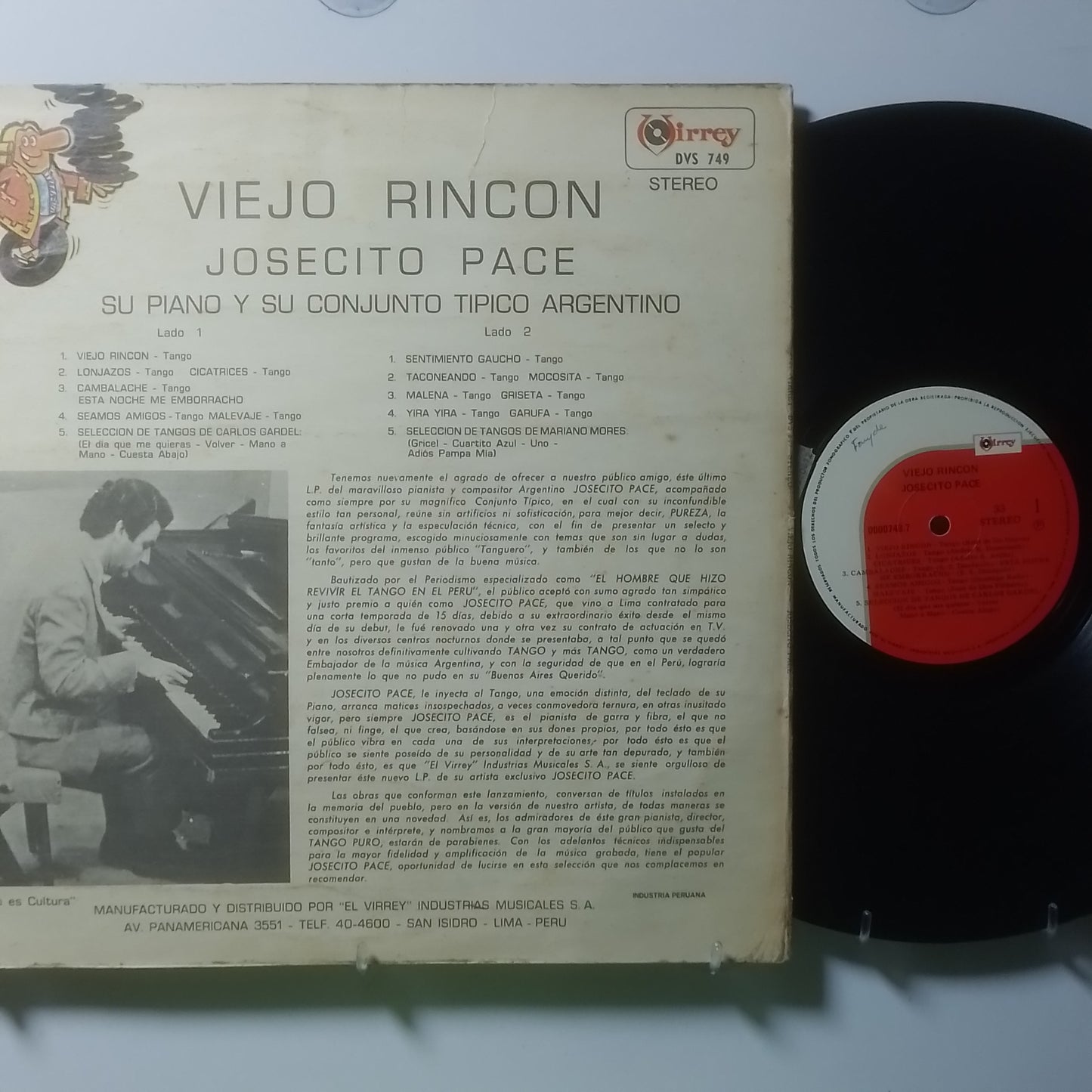 lp Josecito Pace Viejo Rincon made peru 1970 tango folk
