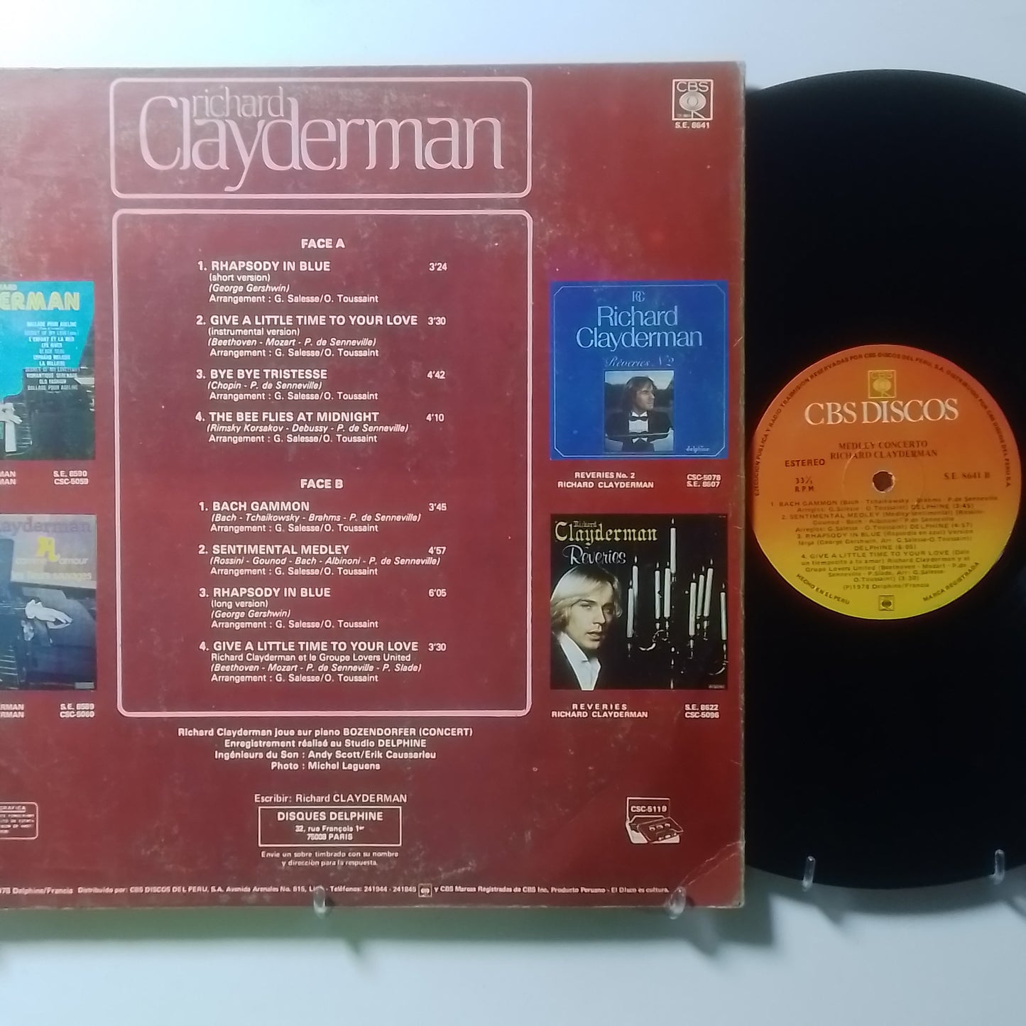 lp Richard Clayderman Medley Concerto made peru 1982 pop instrumental