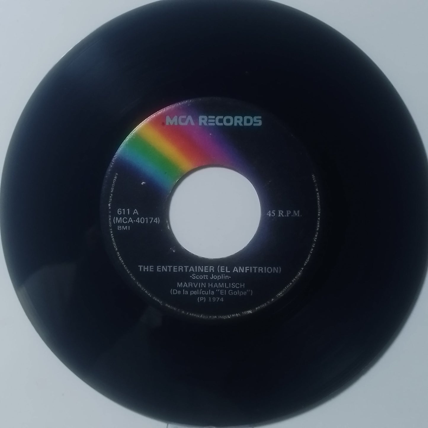 Single 7" Marvin Hamlisch The Entertainer / Solace made Peru 1974 Stage jazz