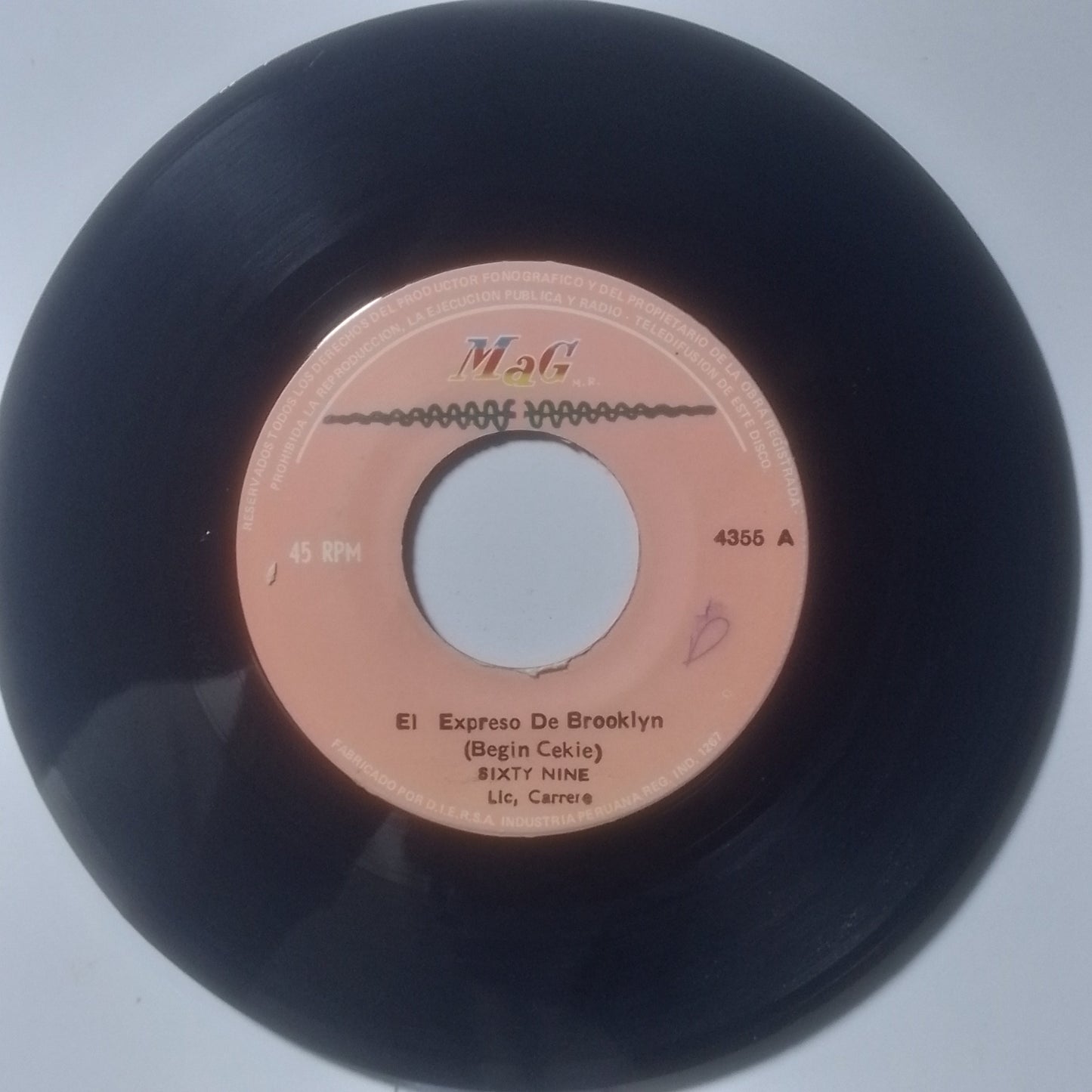 Single 7" Brooklyn Express Sixty Nine made Peru 1983 Electronic disco