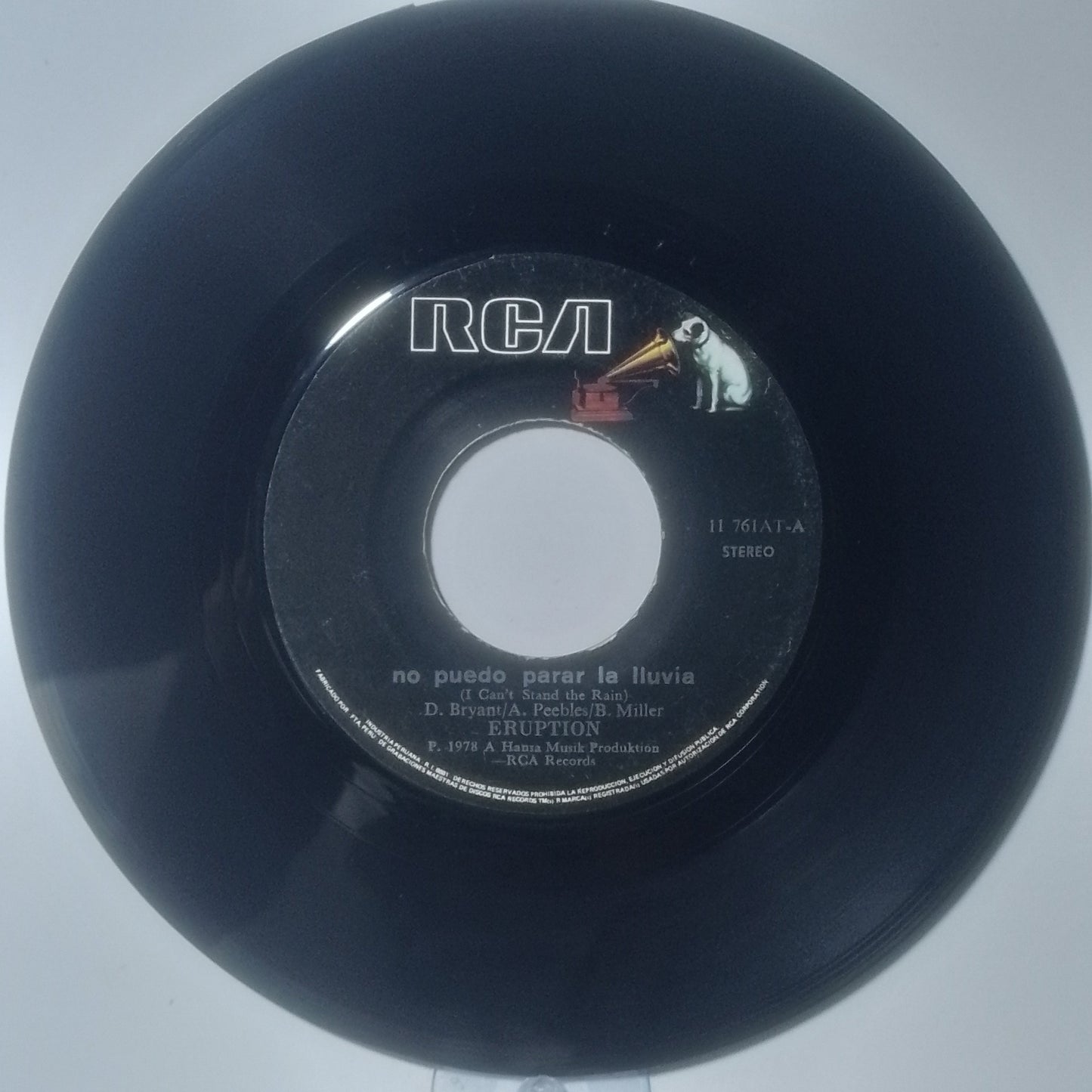 Single 7" Eruption I Can't Stand The Rain / Be Yourself made Peru 1978 electronic disco