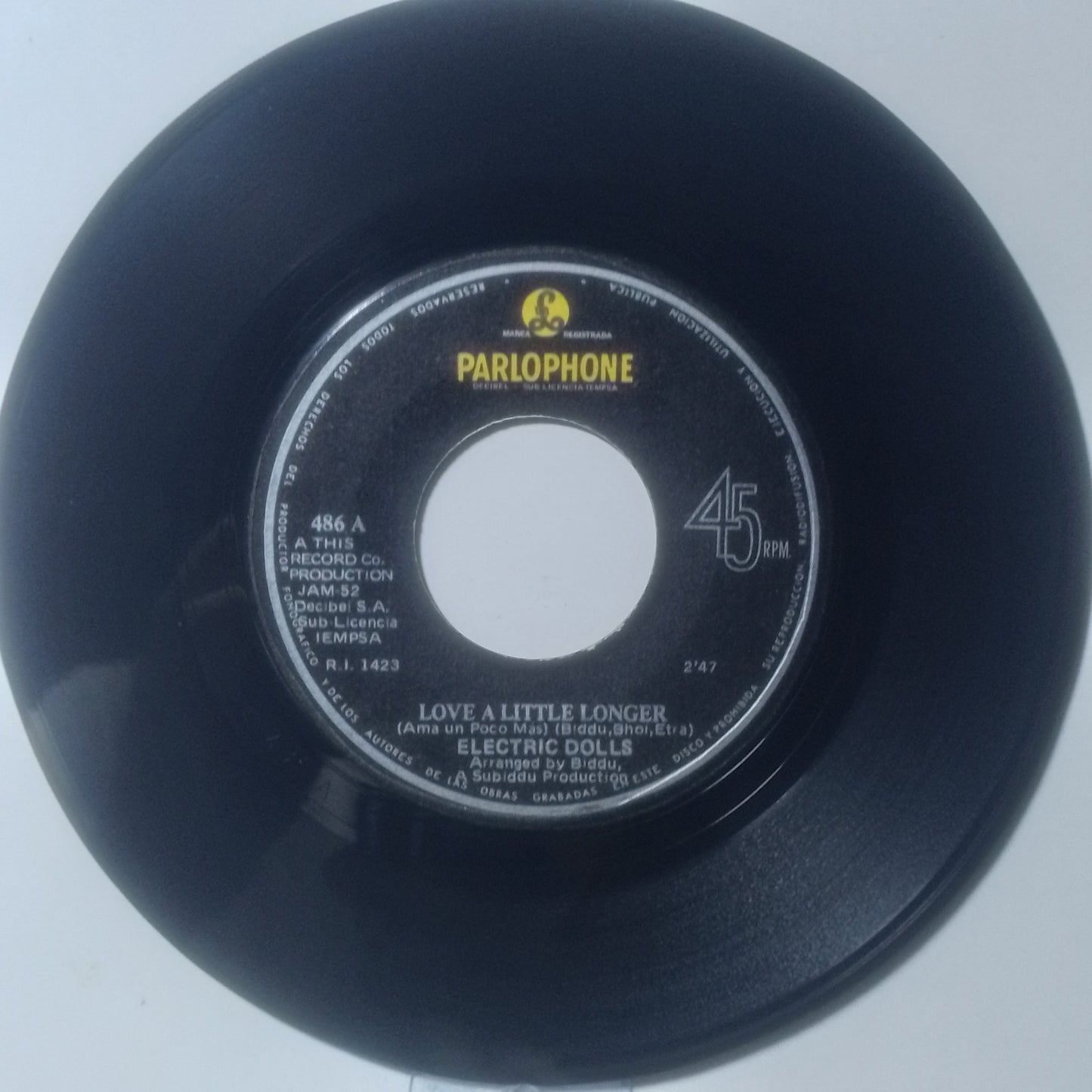 single 7" Electric Dolls Love A Little Longer / Dr Love made peru 1973 rock funk