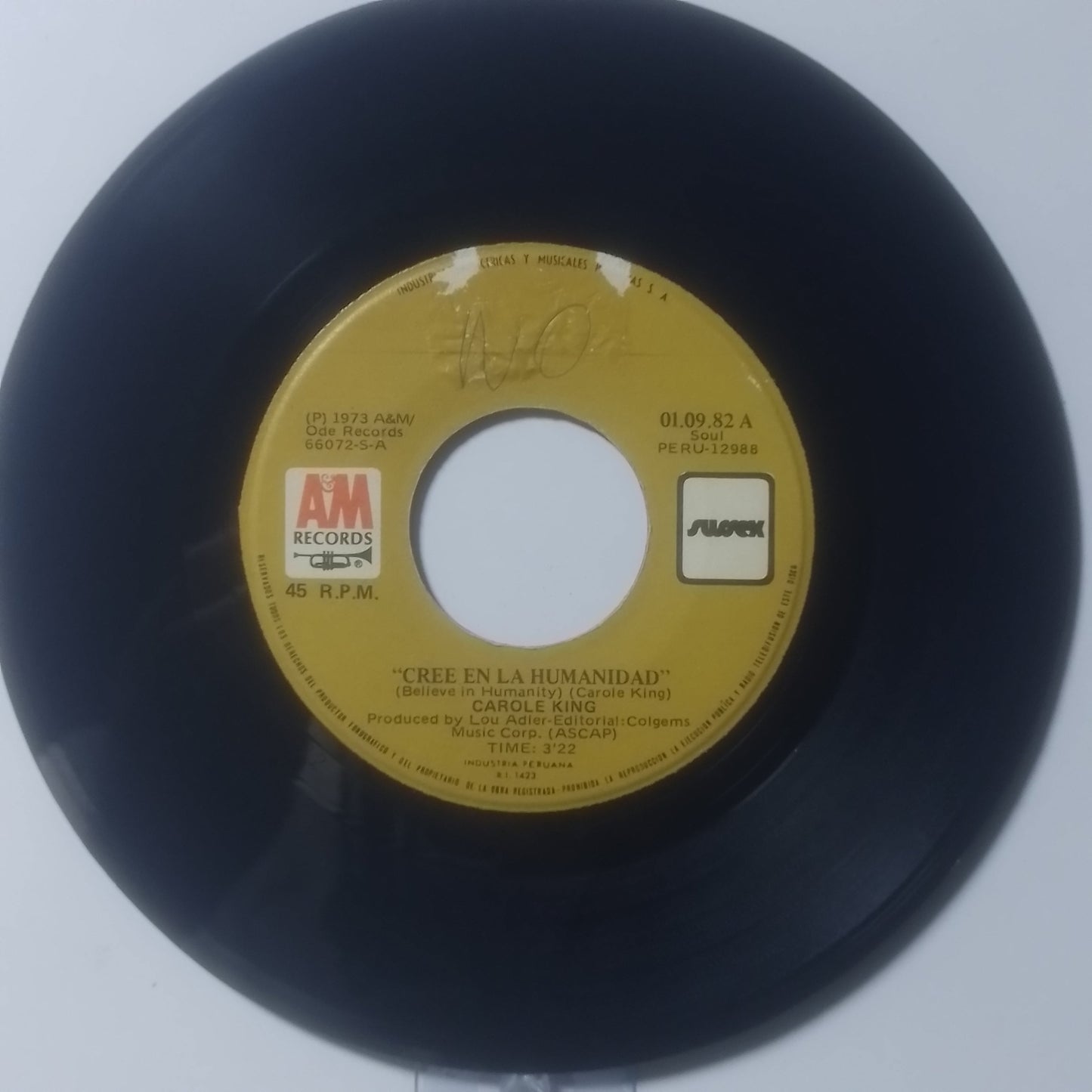 single 7" Carole King You Light Up My Life / Believe In Humanity made peru 1973 pop rock
