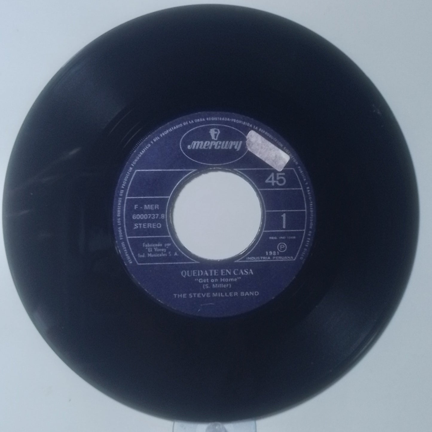 single 7" The Steve Miller Band Get On Home / Threshold Jet Airliner made peru 1981 rock