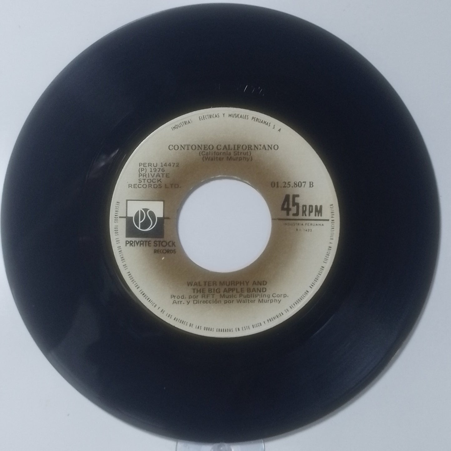 single 7" Walter Murphy & The Big Apple Band A Fifth Of Beethoven / California Strut made peru 1976 disco