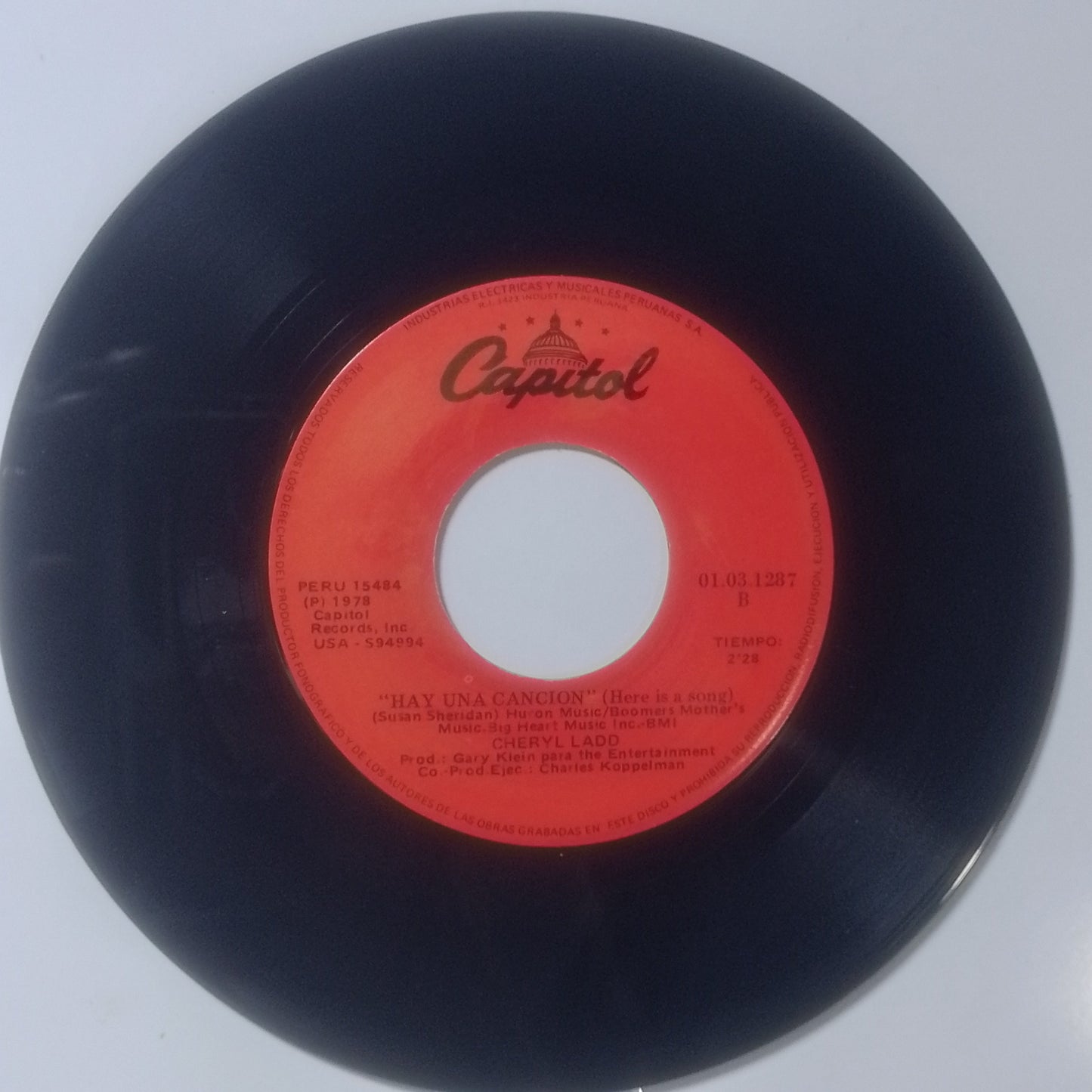single 7" Cheryl Ladd Think It Over / Here Is A Song made Peru 1978 funk soul