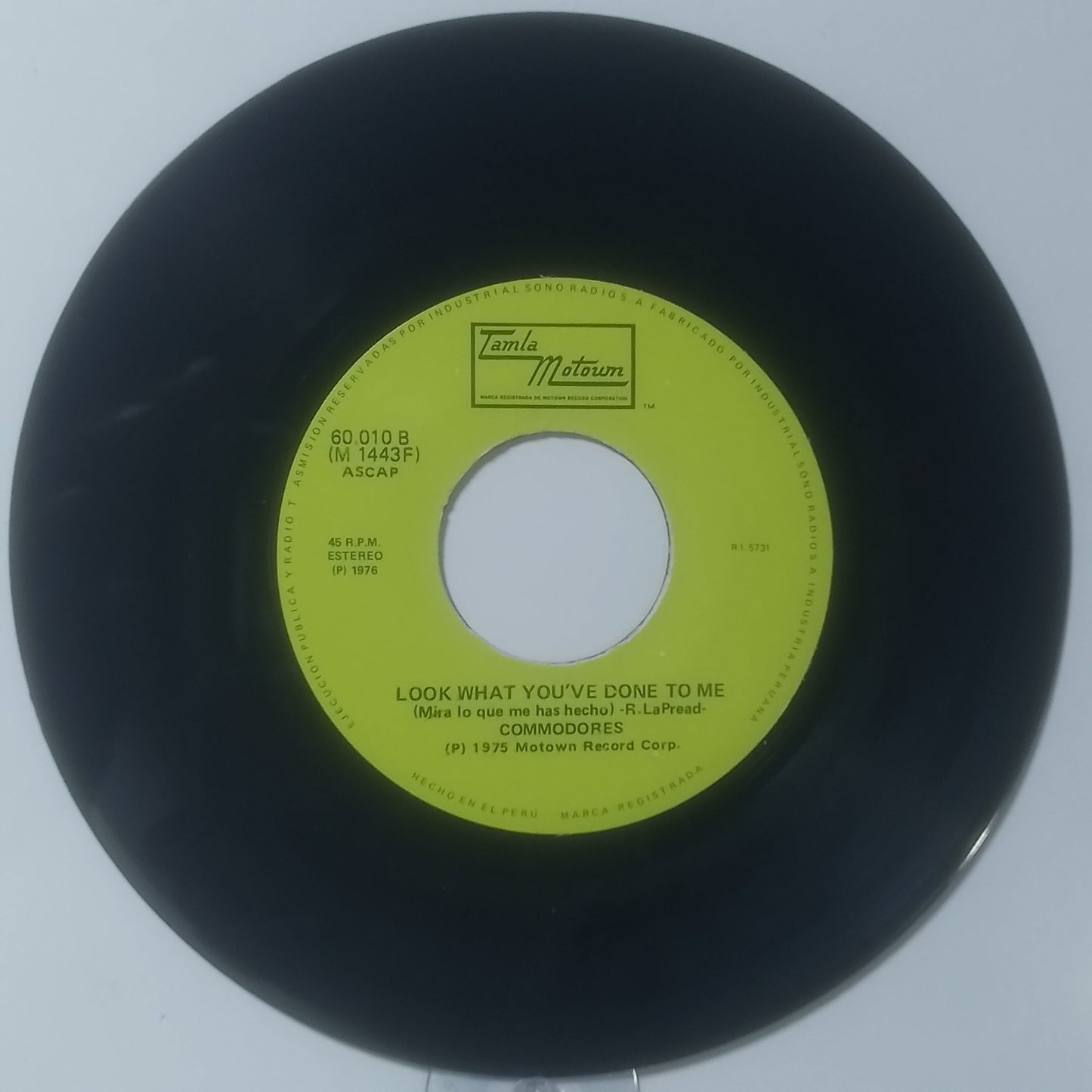 single 7" Commodores Three Times A Lady / Look What You've Done To Me made Peru 1978 funk soul