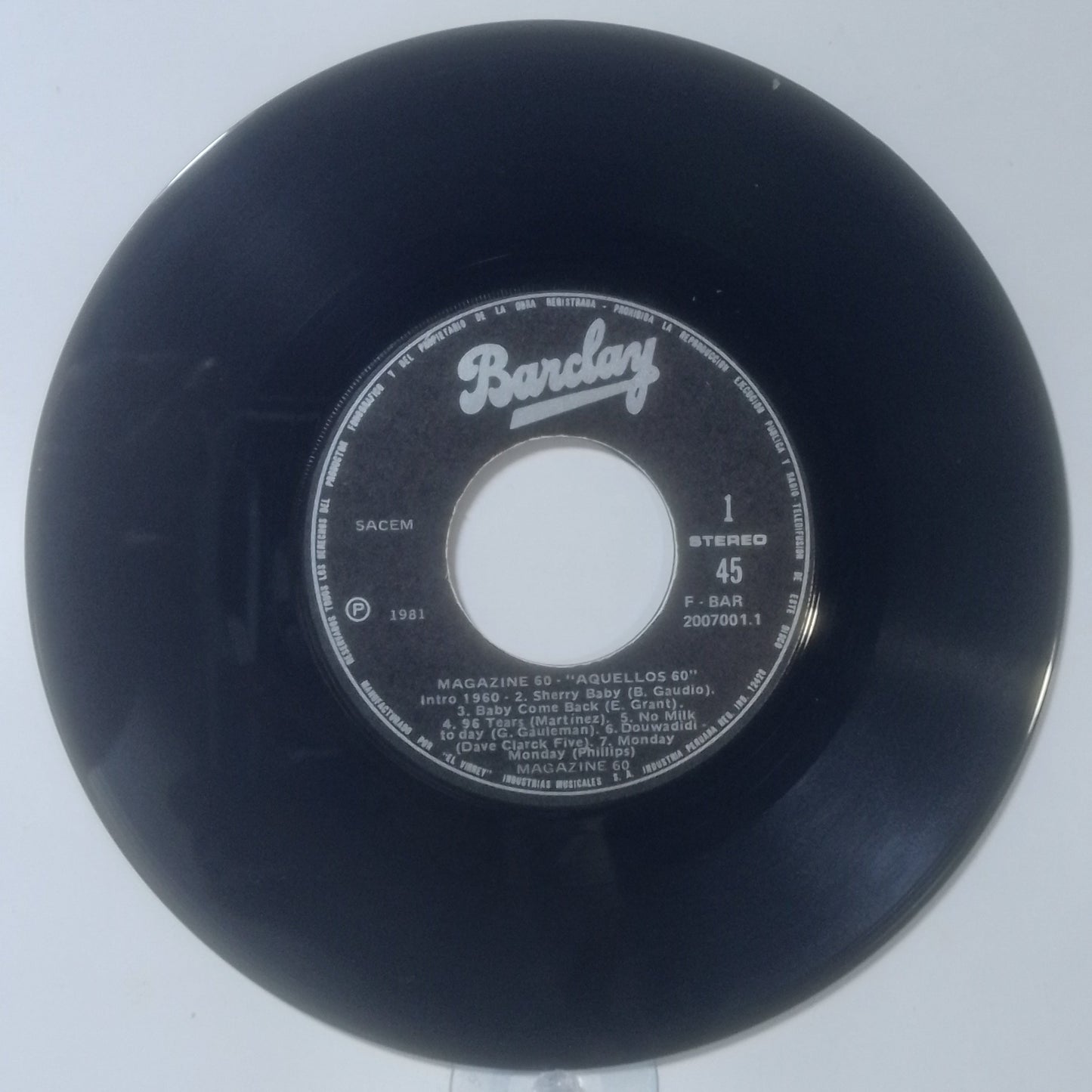 Single 7" Magazine 60 Las Lentas De Los 60 made Peru 1981 pop rock