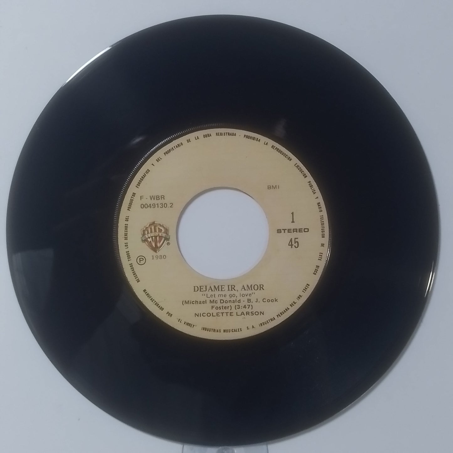 single 7" Nicolette Larson Let Me Go Love / Trouble made Peru 1980 pop rock