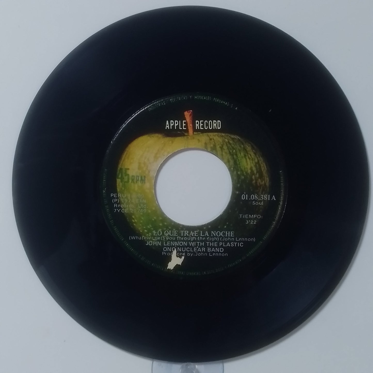 single 7" John Lennon Whatever Gets You Thru The Night / Beef Jerky made Peru 1974 rock