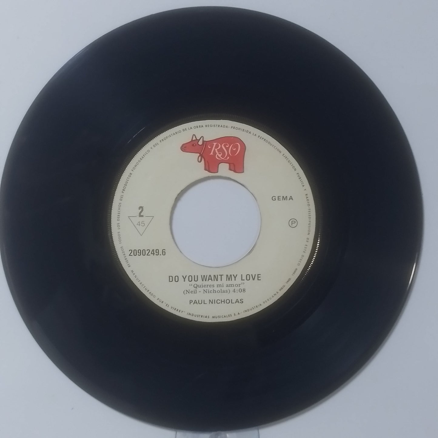 single 7" Paul Nicholas Heaven On The 7th Floor / Do You Want My Love made Peru 1977 pop