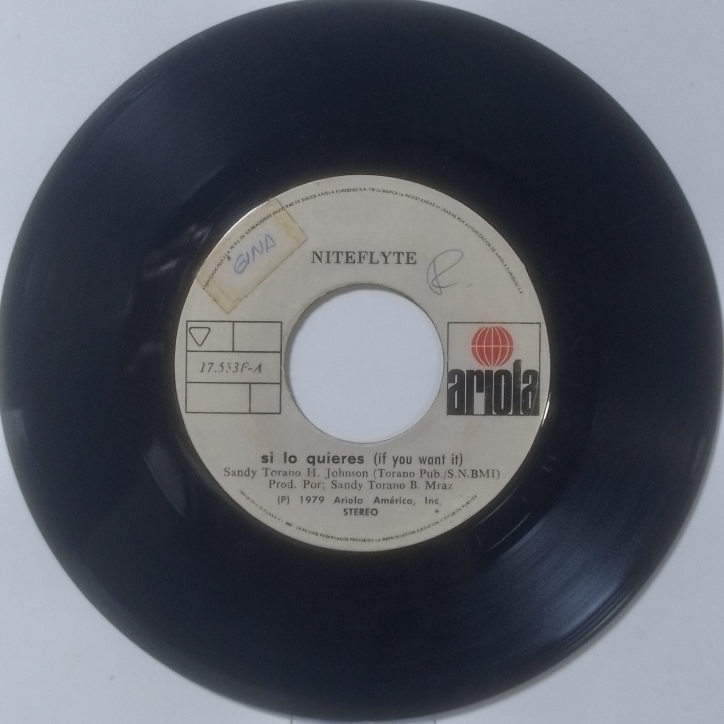 single 7" Niteflyte If You Want It / All About Love made Peru 1979 disco