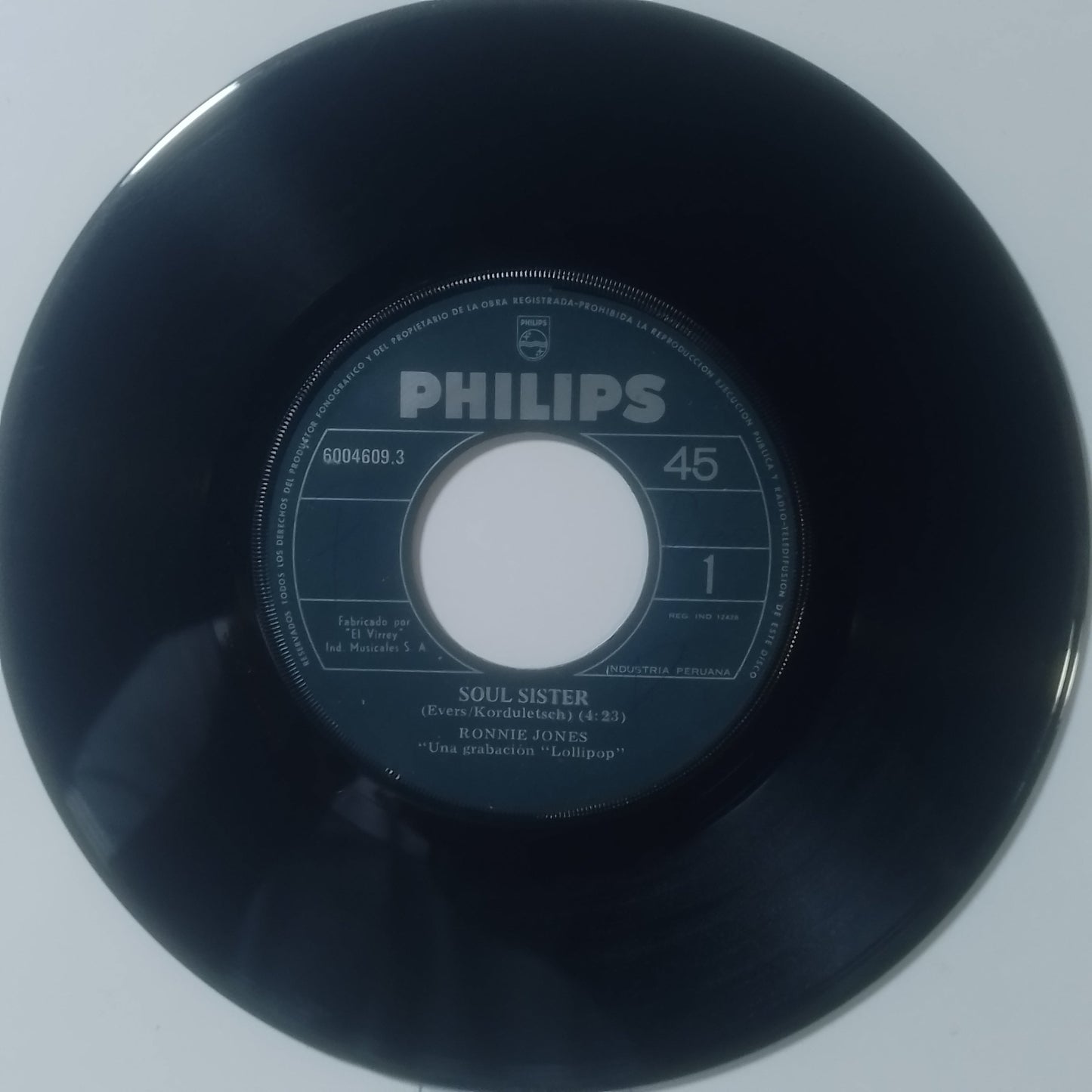 single 7" Ronnie Jones Soul Sister / Over My Head made peru 1977 soul