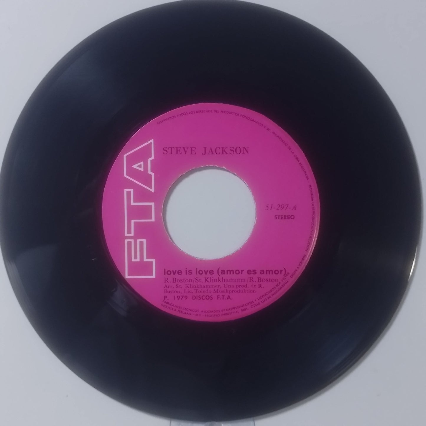 single 7" Steve Jackson Love Is Love / Good Morning Sweet Lady made peru 1979 pop