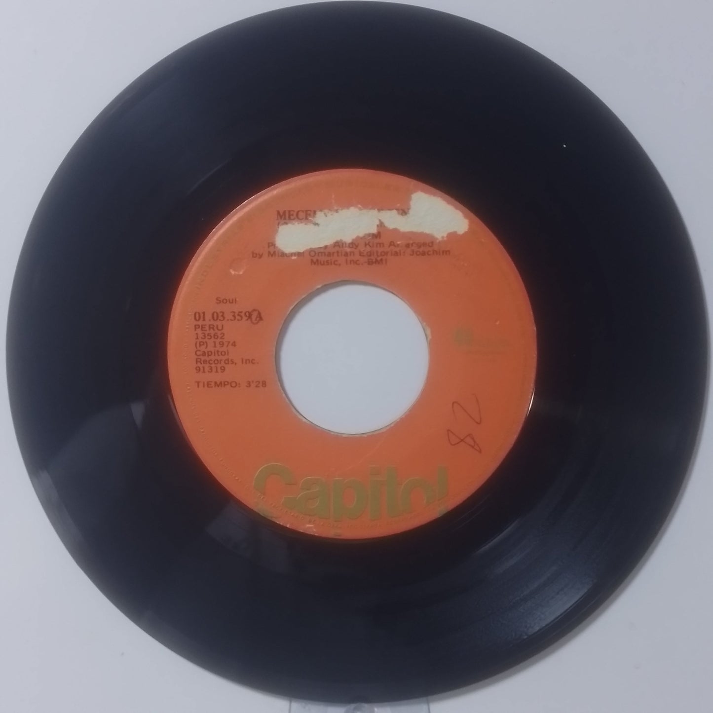 single 7" Andy Kim Rock Me Gently / Rock Me Gently Parte 2 made peru 1974 pop