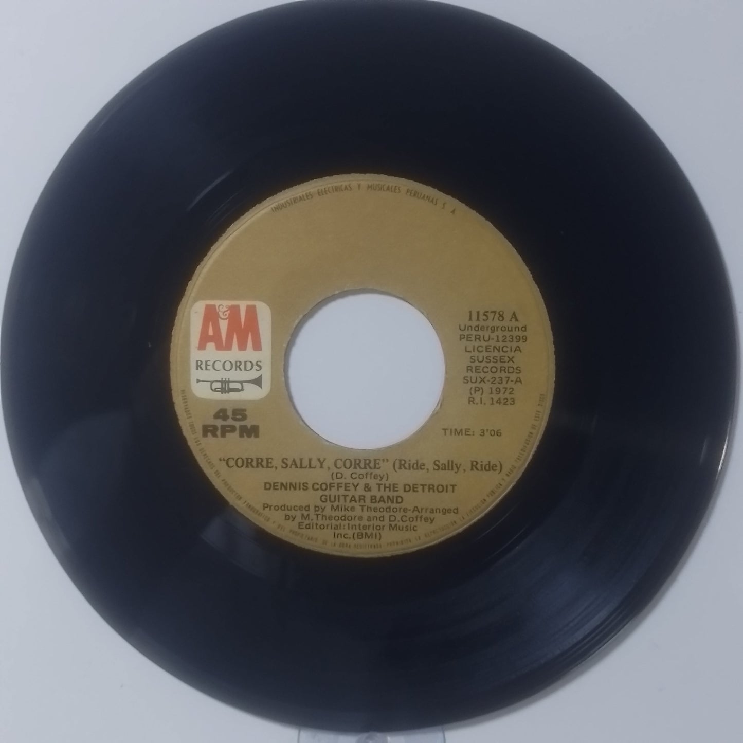 single 7" Dennis Coffey & The Detroit Guitar Band Ride Sally Ride / Getting It On made peru 1971 funk