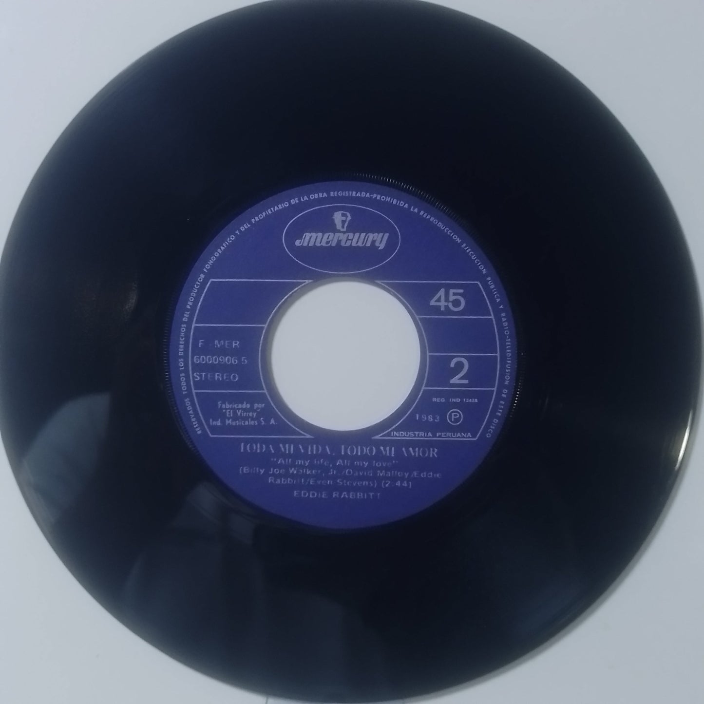single 7" Eddie Rabbitt & Crystal Gayle You and I / All My Life all my love made peru 1982 country