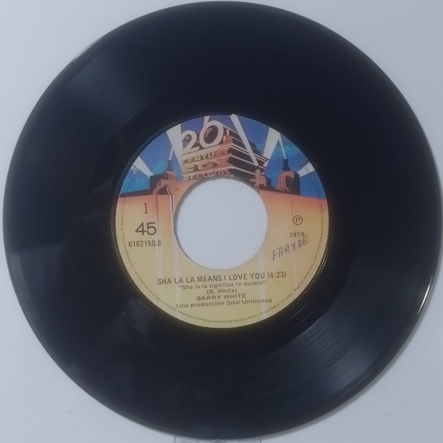 single 7" Barry White Sha-La-La Means I Love You / I'll Do for You Anything You Want Me To made peru 1978 soul