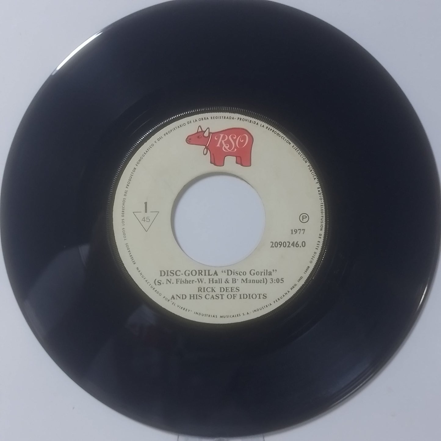 single 7" Rick Dees and His Cast of Idiots Dis-Gorilla / Bionic Feet made peru 1977 novelty