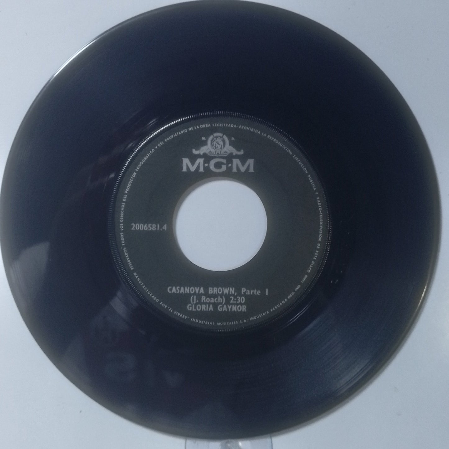 single 7" Gloria Gaynor Casanova Brown / Casanova Brown Part 2 made peru 1975 disco