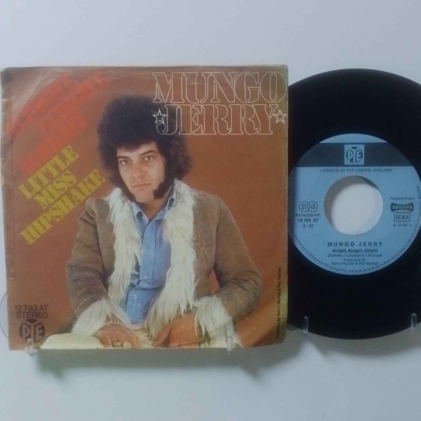 single 7" Mungo Jerry Alright Alright Alright / Little Miss Hipshake made alemania 1973 rock