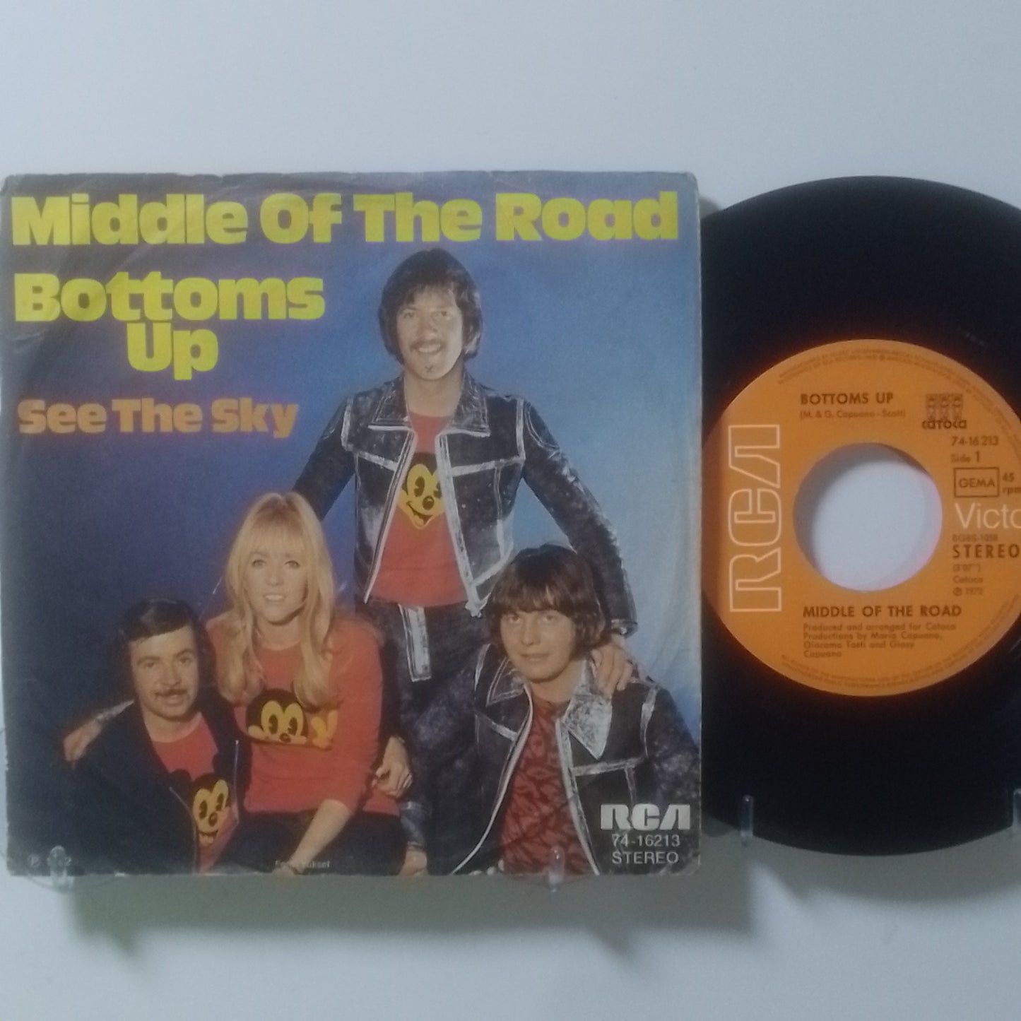 single 7" Middle Of The Road Bottoms Up / See The Sky made alemania 1972 pop