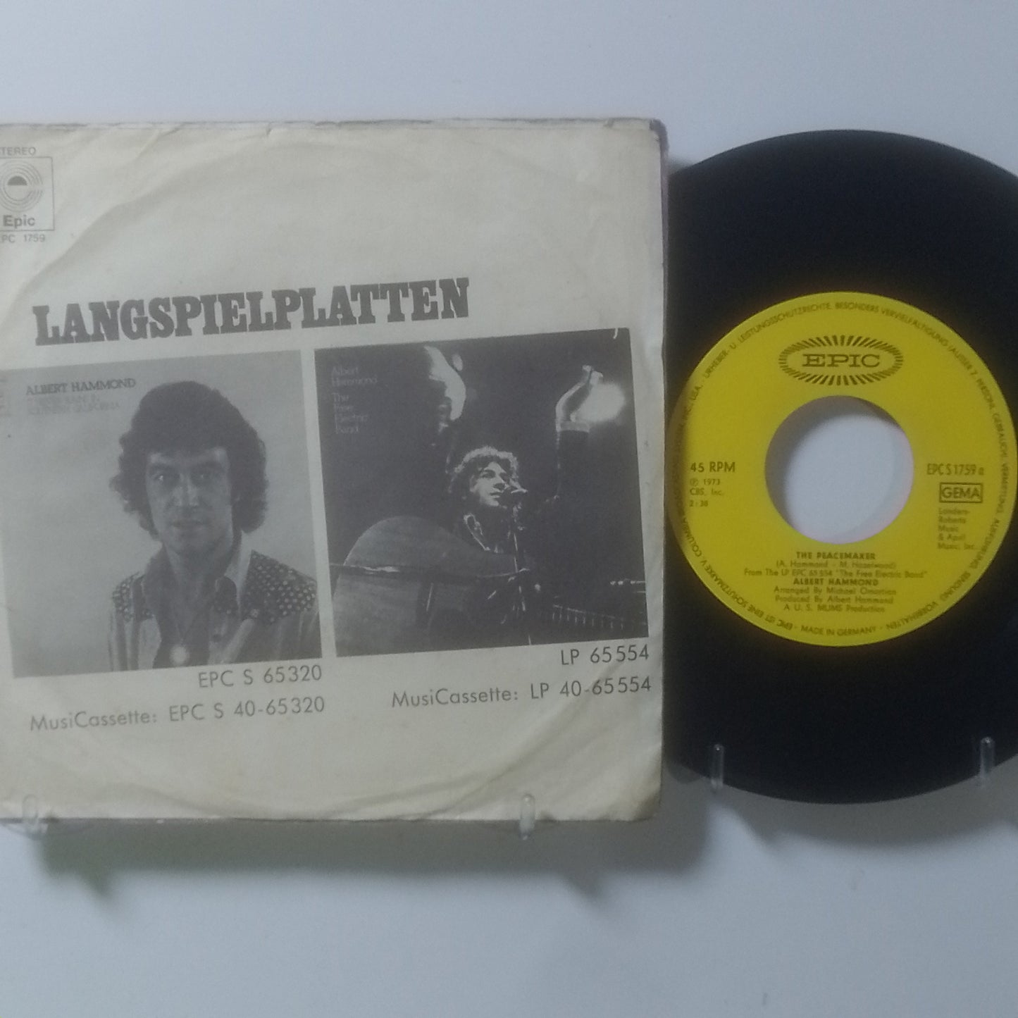 single 7" Albert Hammond The Peacemaker / Who's For Lunch Today made Alemania 1973 rock