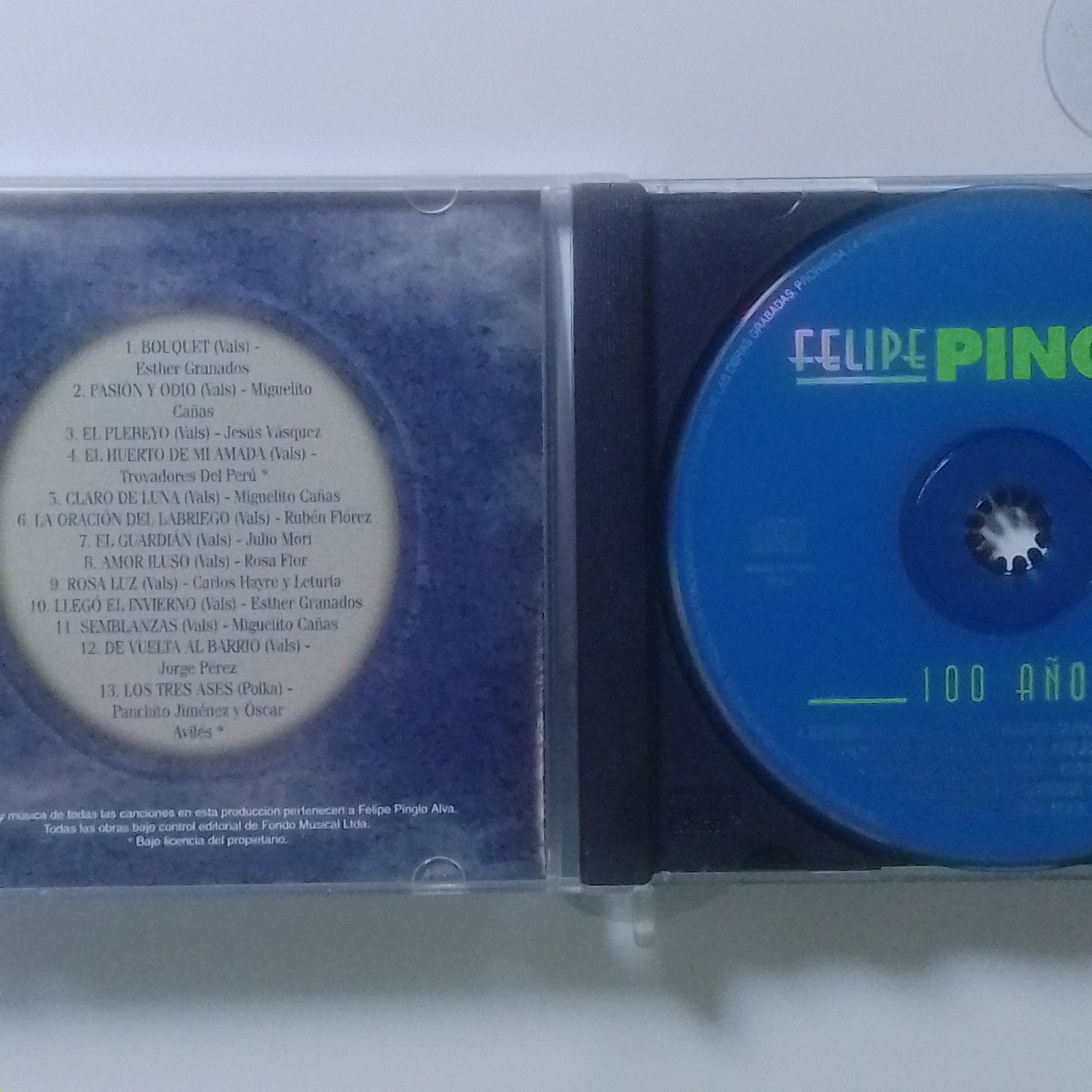 cd felipe pinglo 100 años esther granados oscar aviles miguelito cañas varios made peru 2000 criollo folk