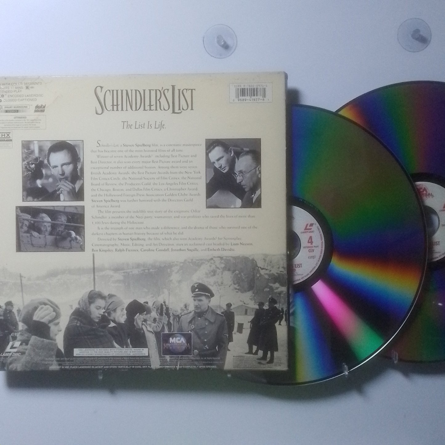 x2 laser disc Schindler's List Letter Box made usa 1994 drama