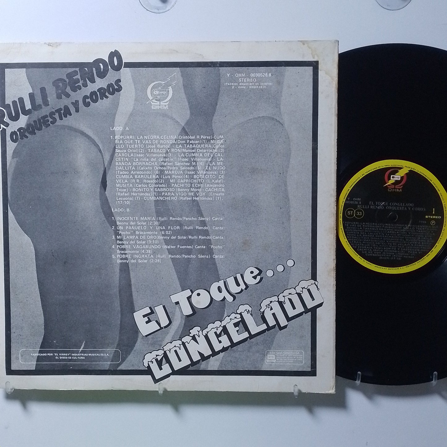 lp Rulli Rendo Orquesta y Coros El Toque Congelado made peru 1985 cumbia salsa