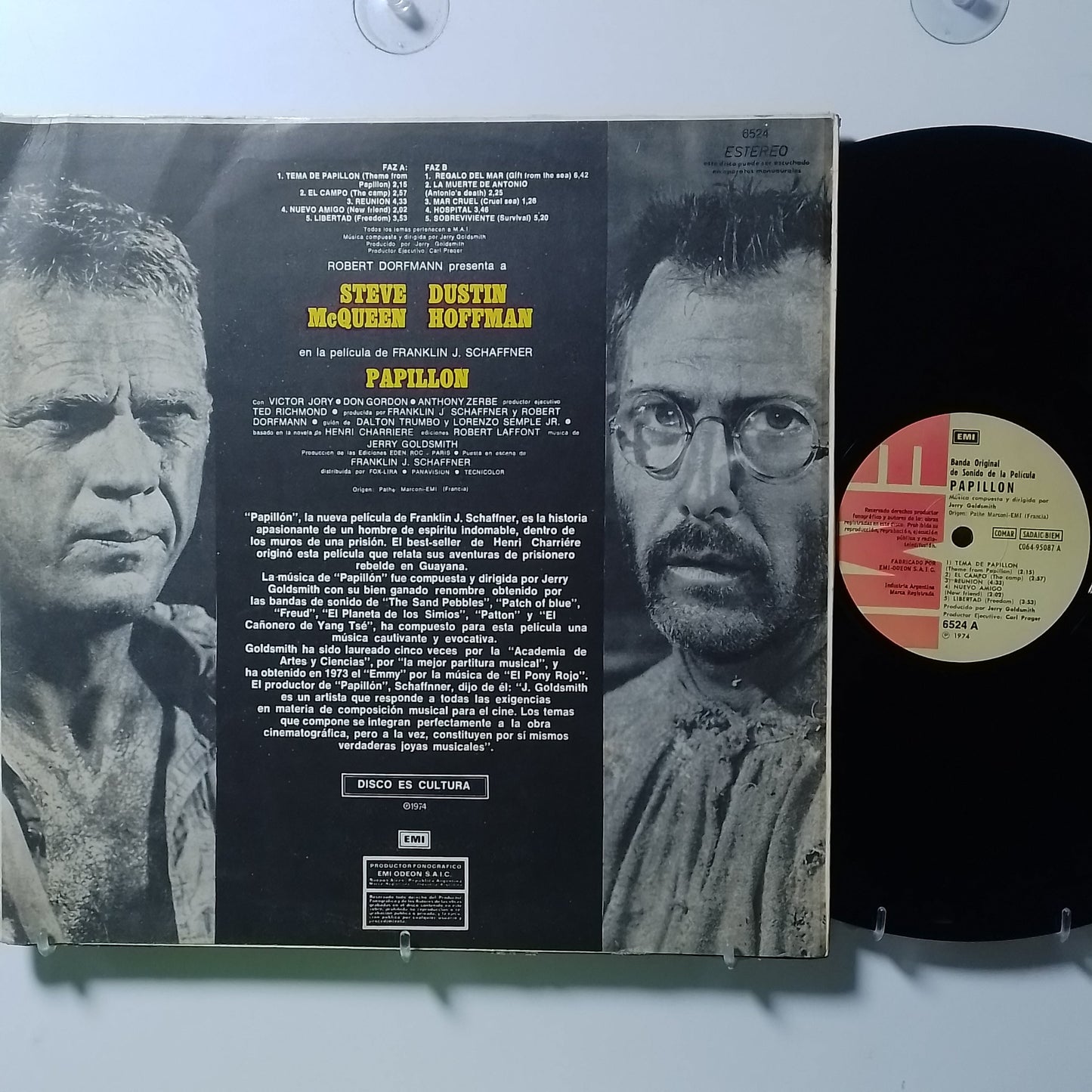 lp papillon jerry goldsmith banda original de sonido de la pelicula made argentina 1974 soundtrack