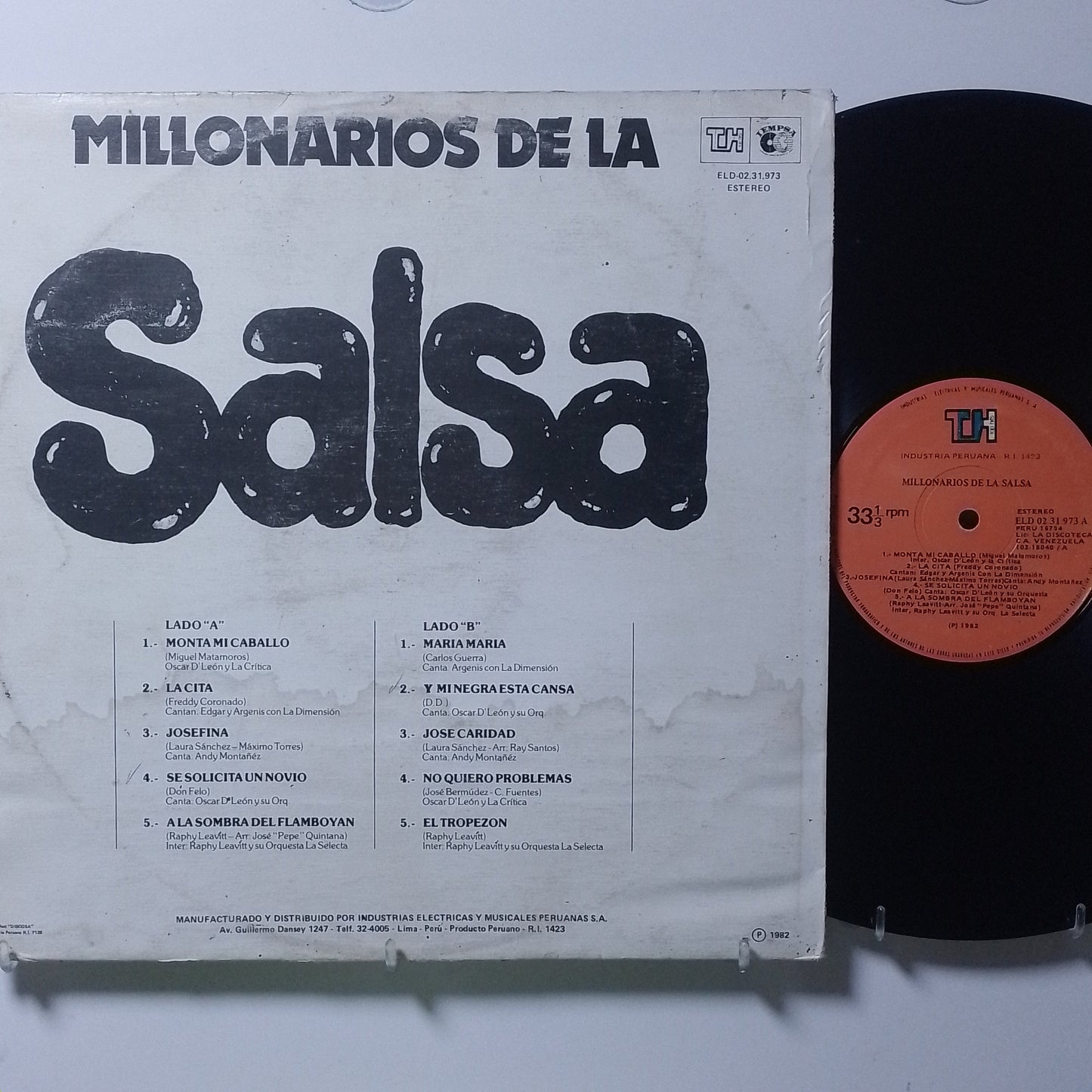 lp Millonarios De La Salsa Oscar D Leon Raphy Leavitt Andy Montañez varios made peru 1982 salsa