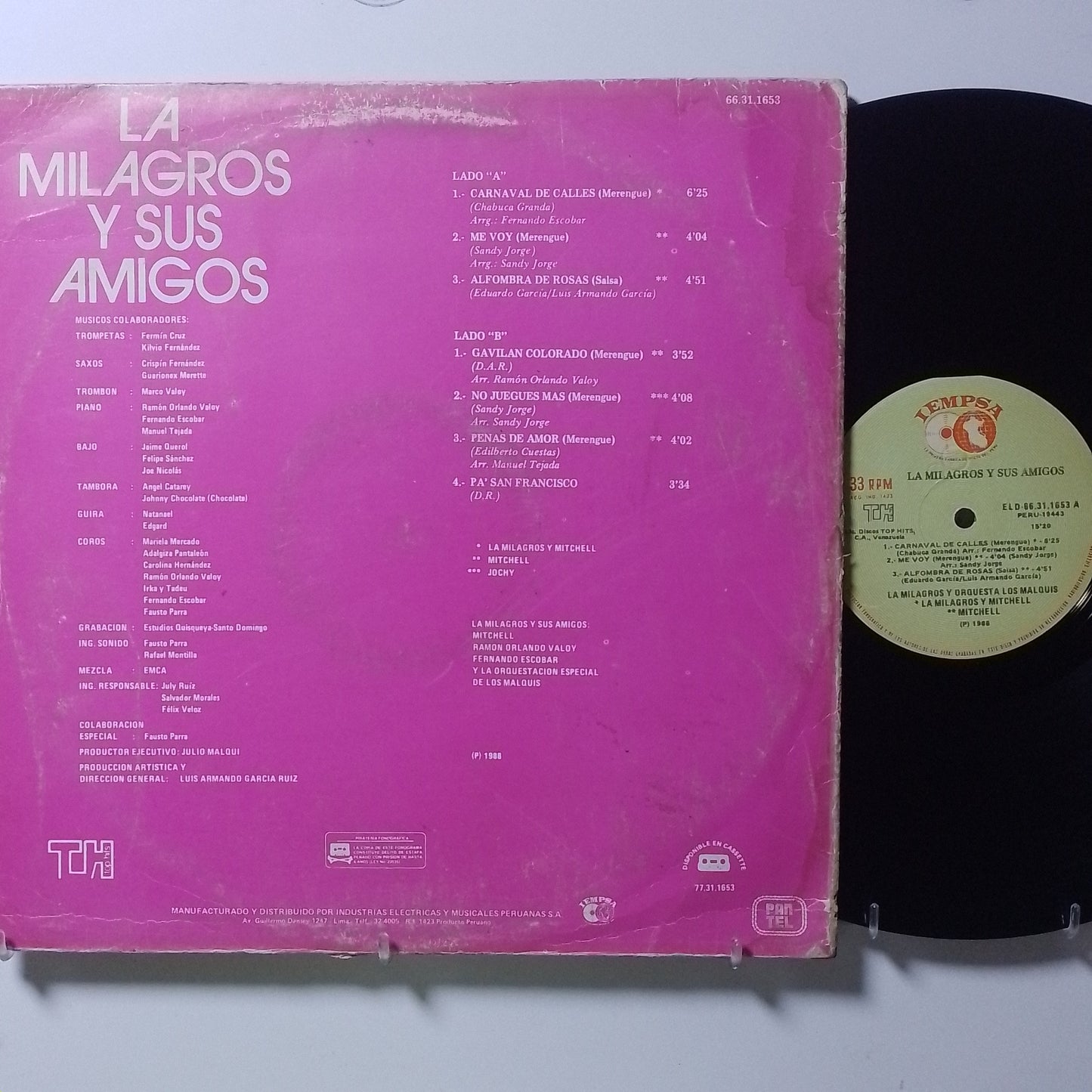 lp la milagros la milagros y sus amigos made peru 1988 salsa
