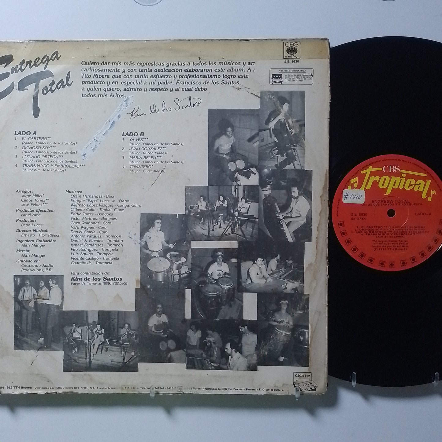 lp kim de los santos y su orquesta entrega total made peru 1984 salsa