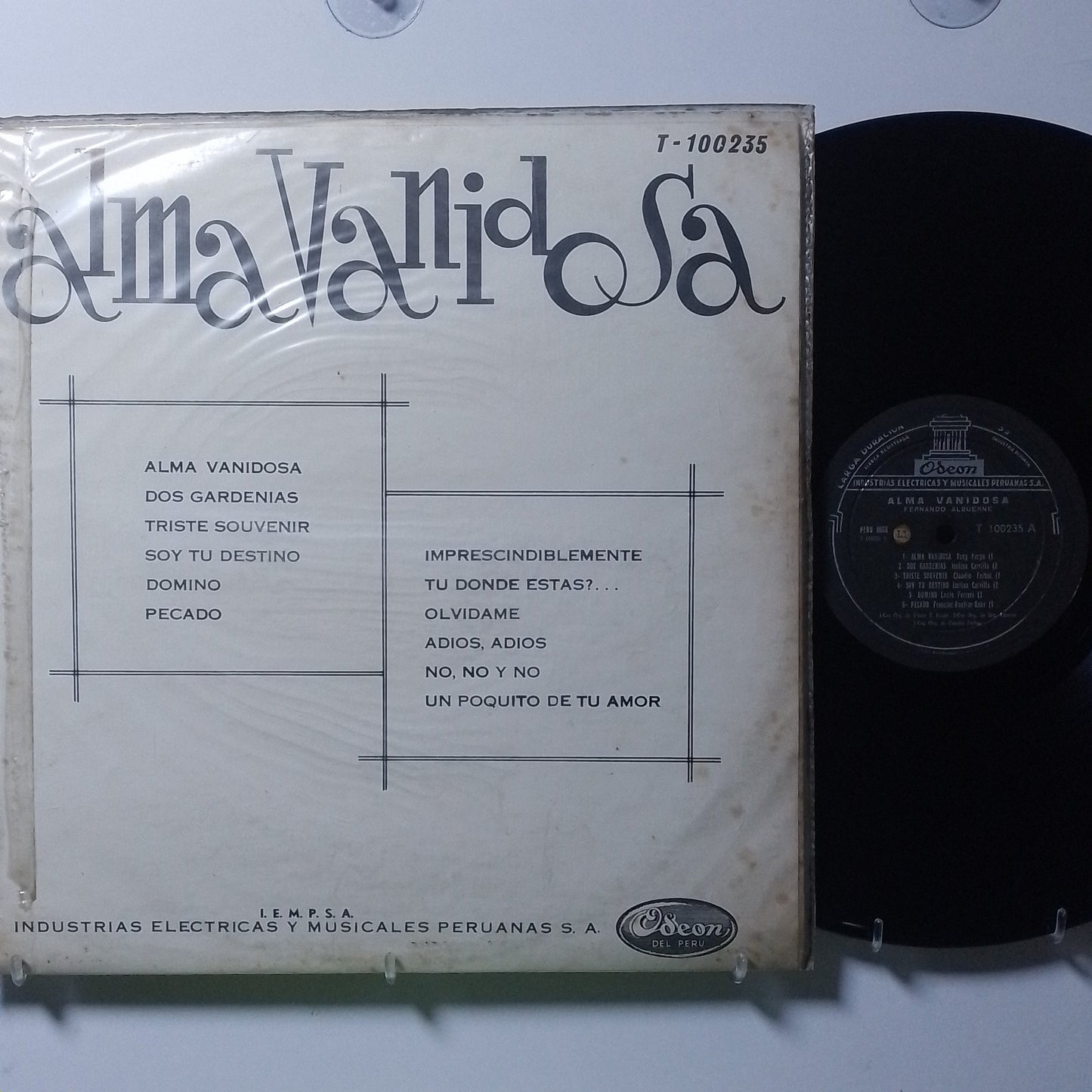 lp fernando albuerne alma vanidosa made peru 1960 latin bolero